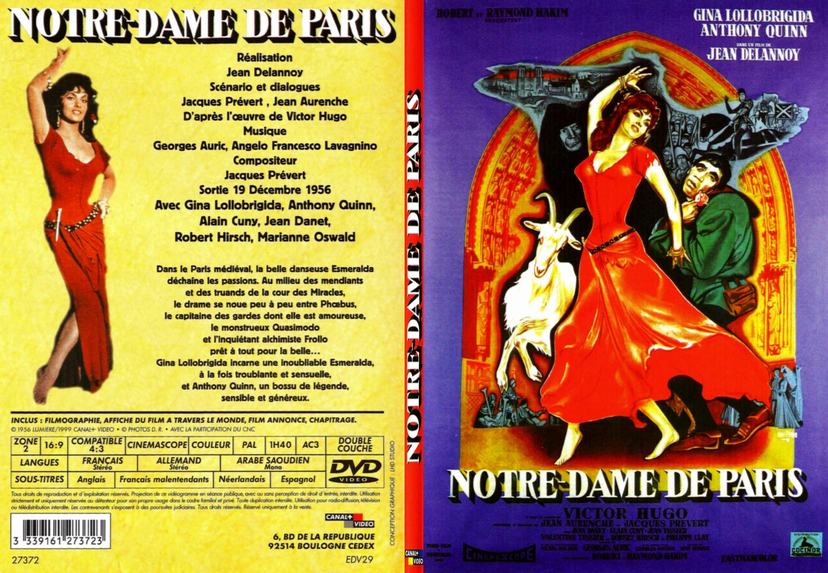 Jaquette DVD Notre dame de paris (1956) - SLIM