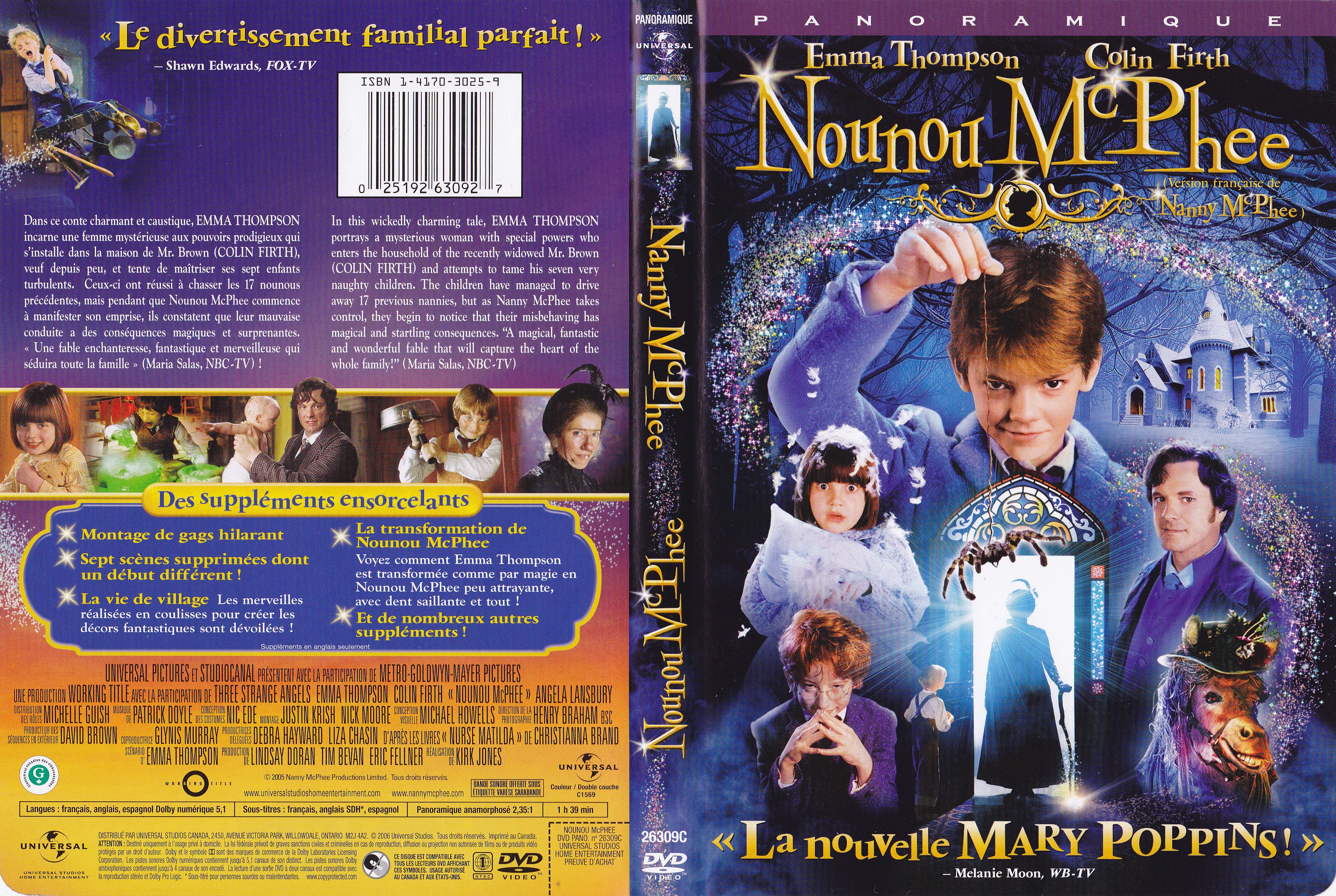 Jaquette DVD Nounou McPhee (Canadienne)