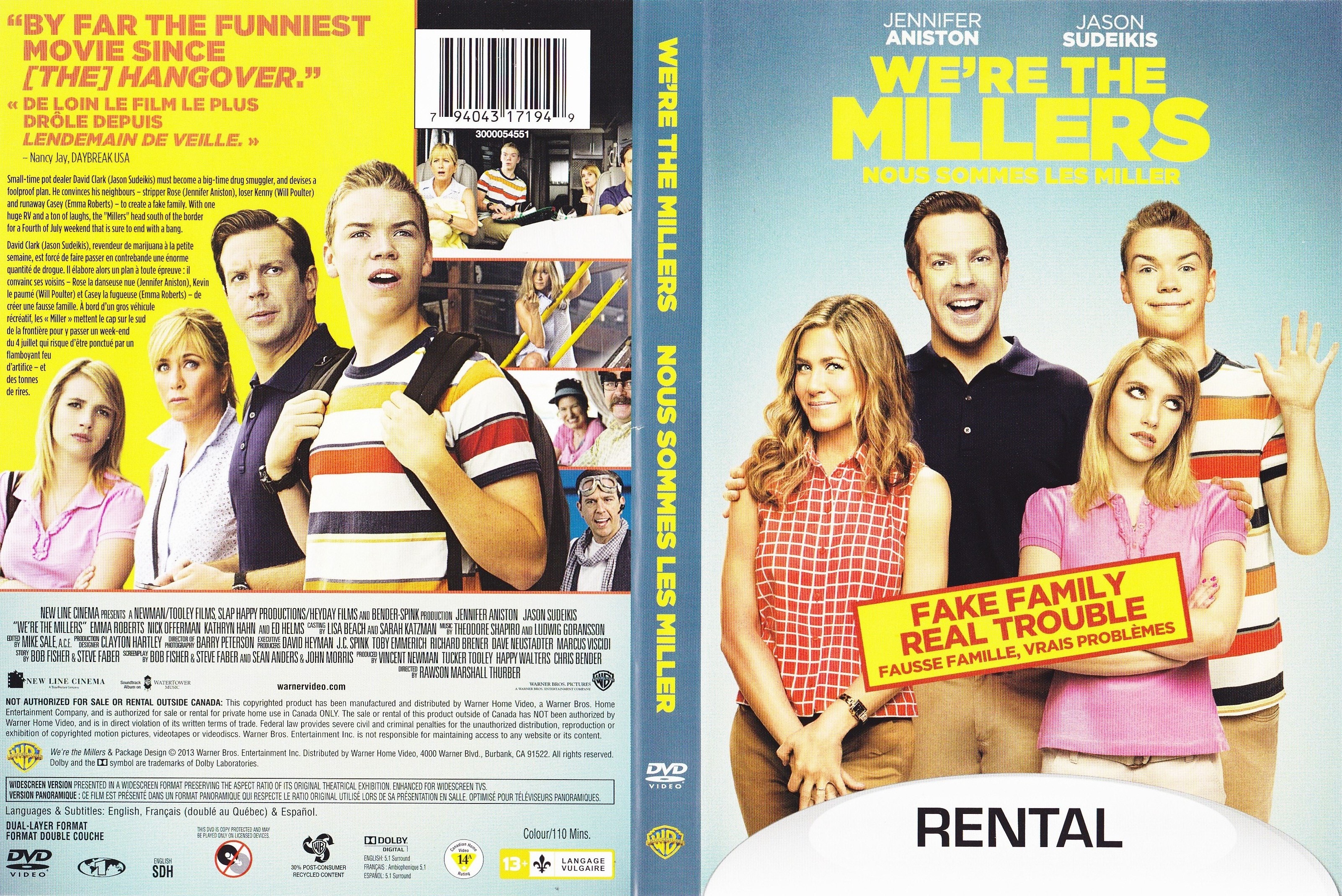Jaquette DVD Nous sommes les Miller - We are the Miller (Canadienne)