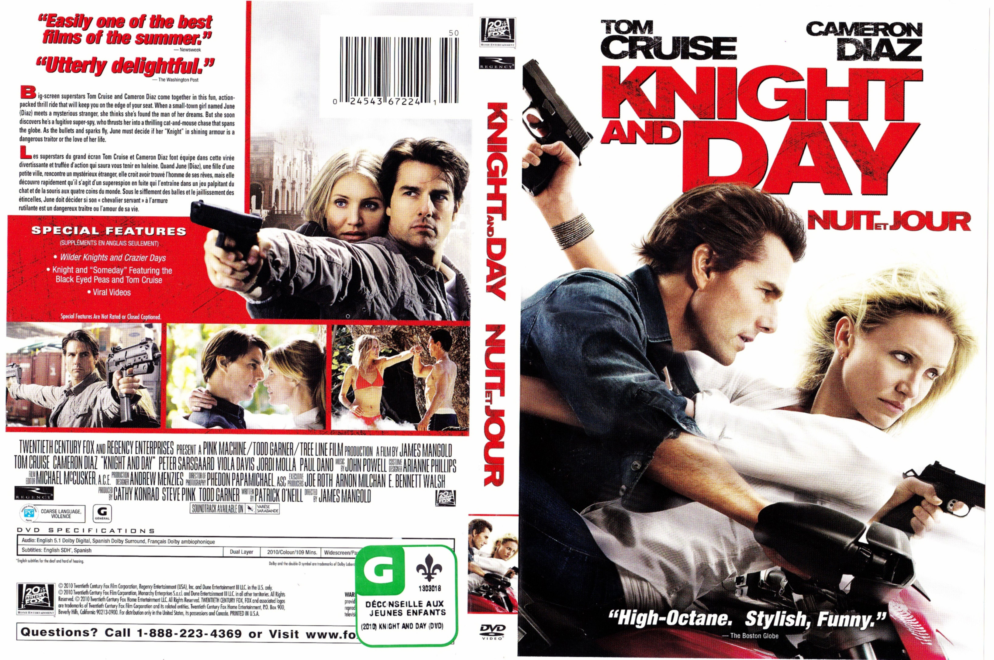 Jaquette DVD Nuit et jour - Knight and day (Canadienne)