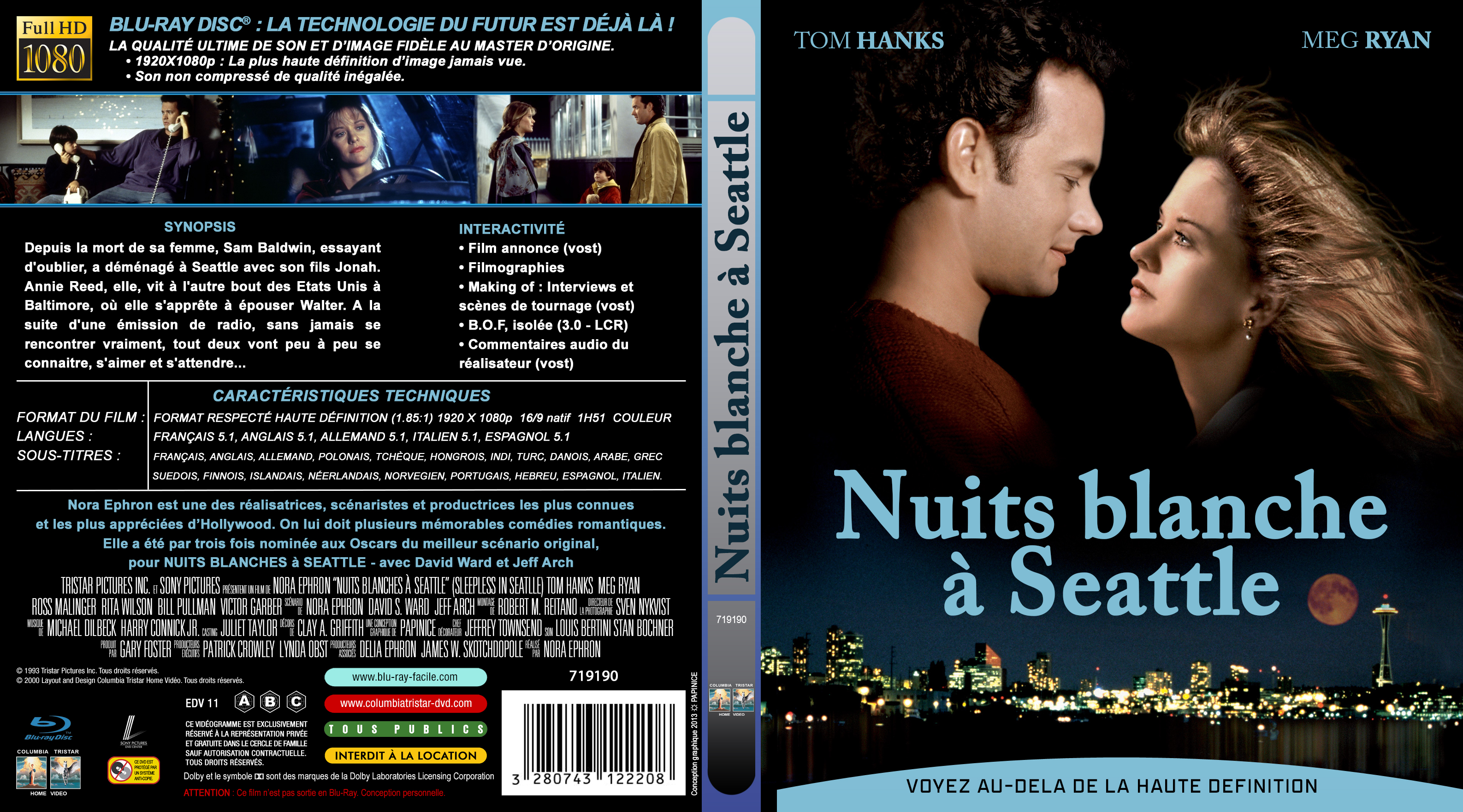 Jaquette DVD Nuits blanches  Seattle custom (BLU-RAY)