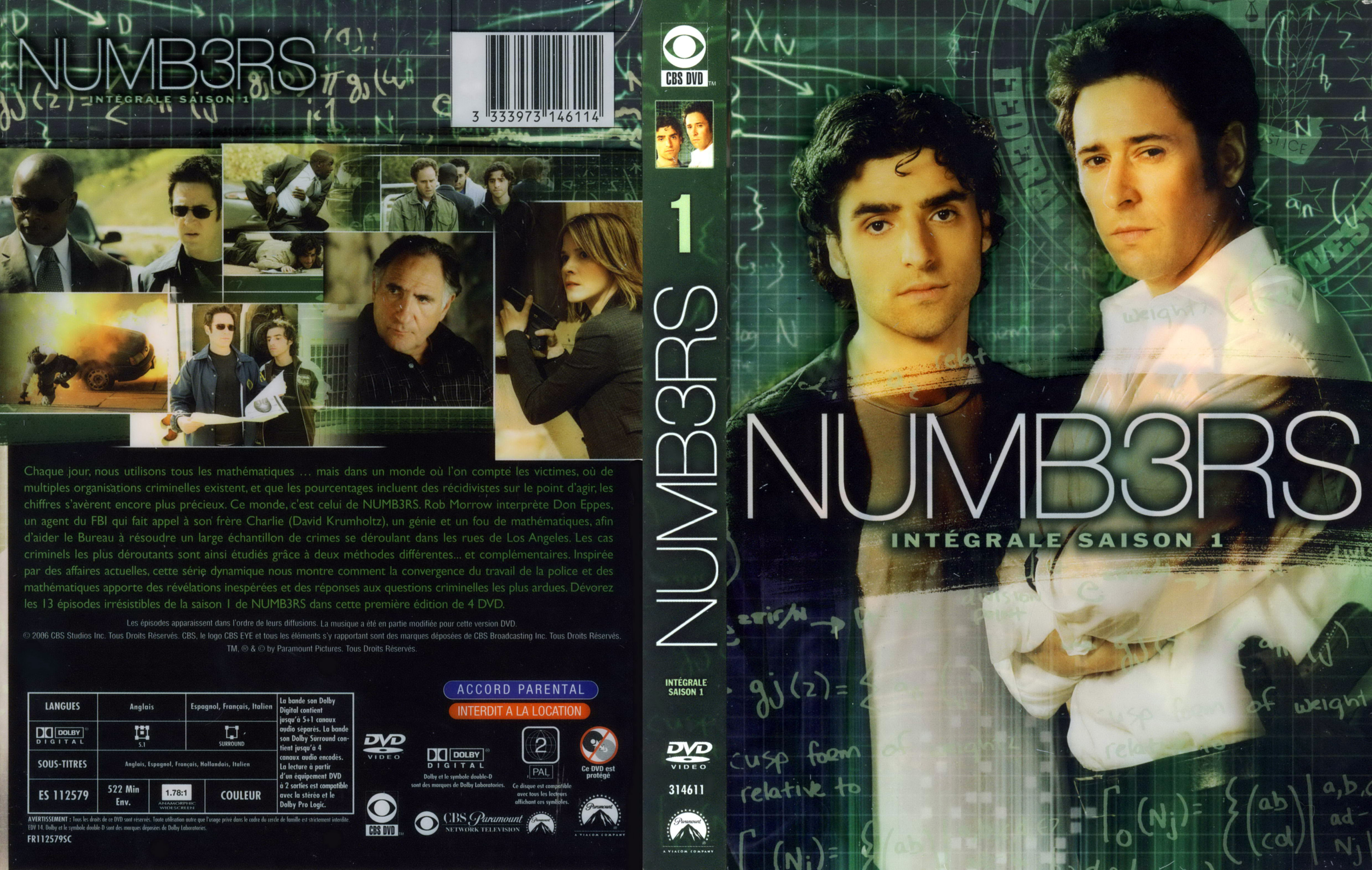 Jaquette DVD Numbers Saison 1 COFFRET