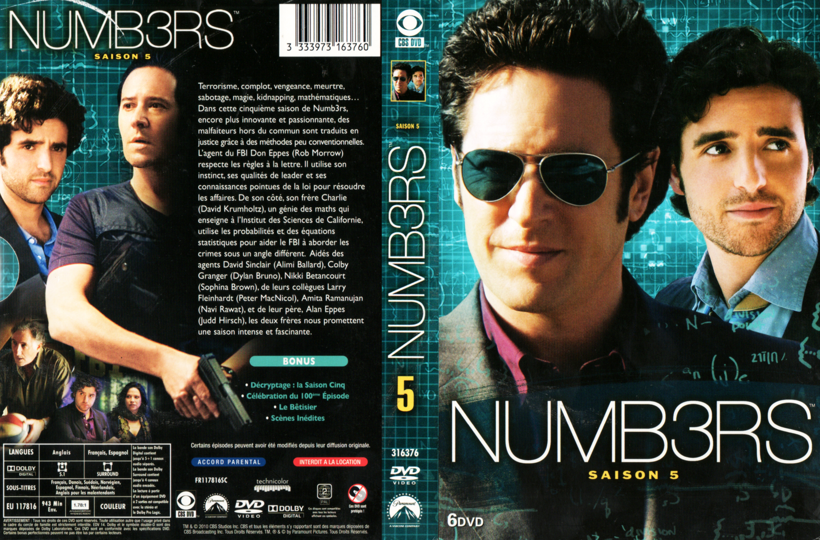 Jaquette DVD Numbers Saison 5 COFFRET