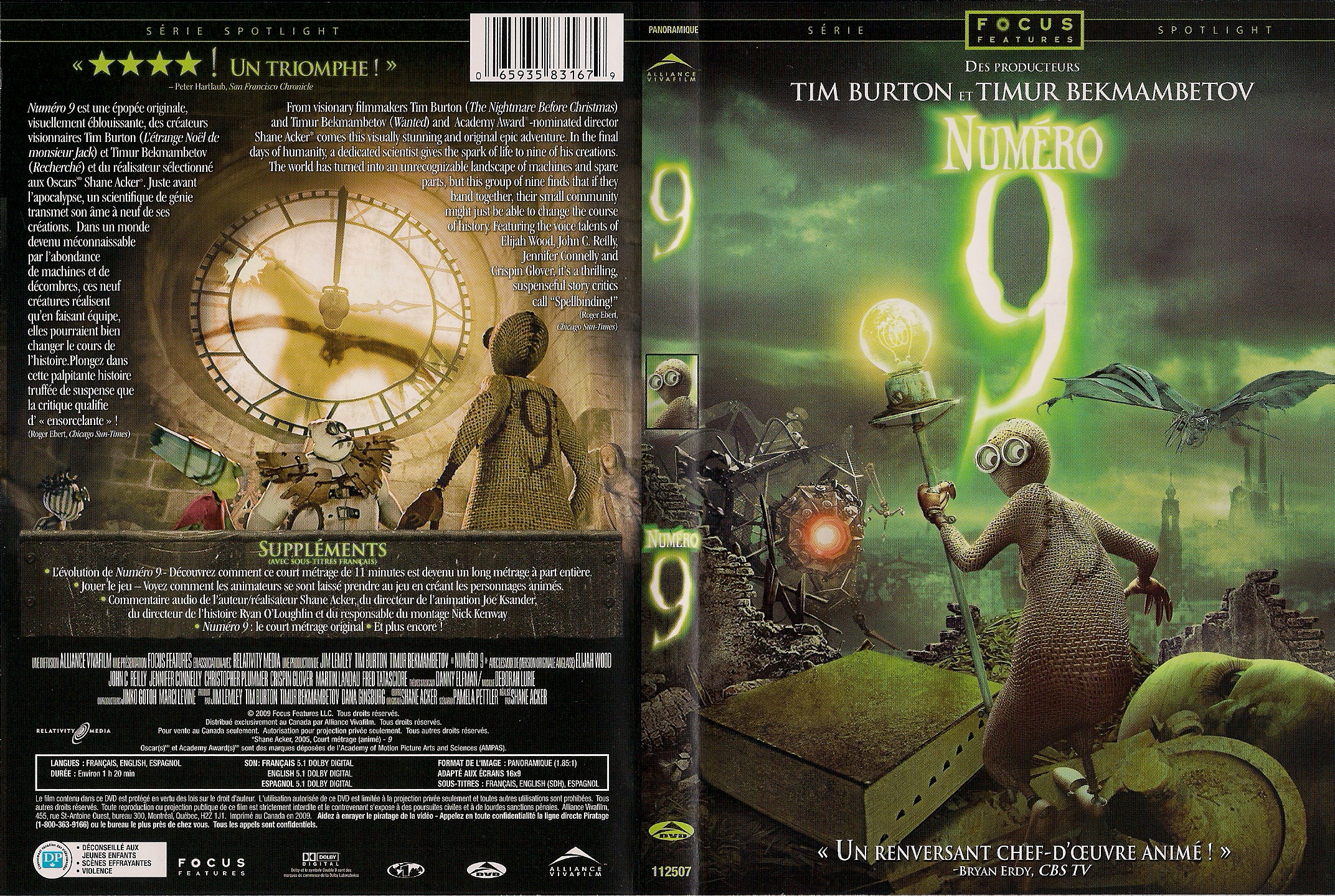 Jaquette DVD Numro 9 (Canadienne)