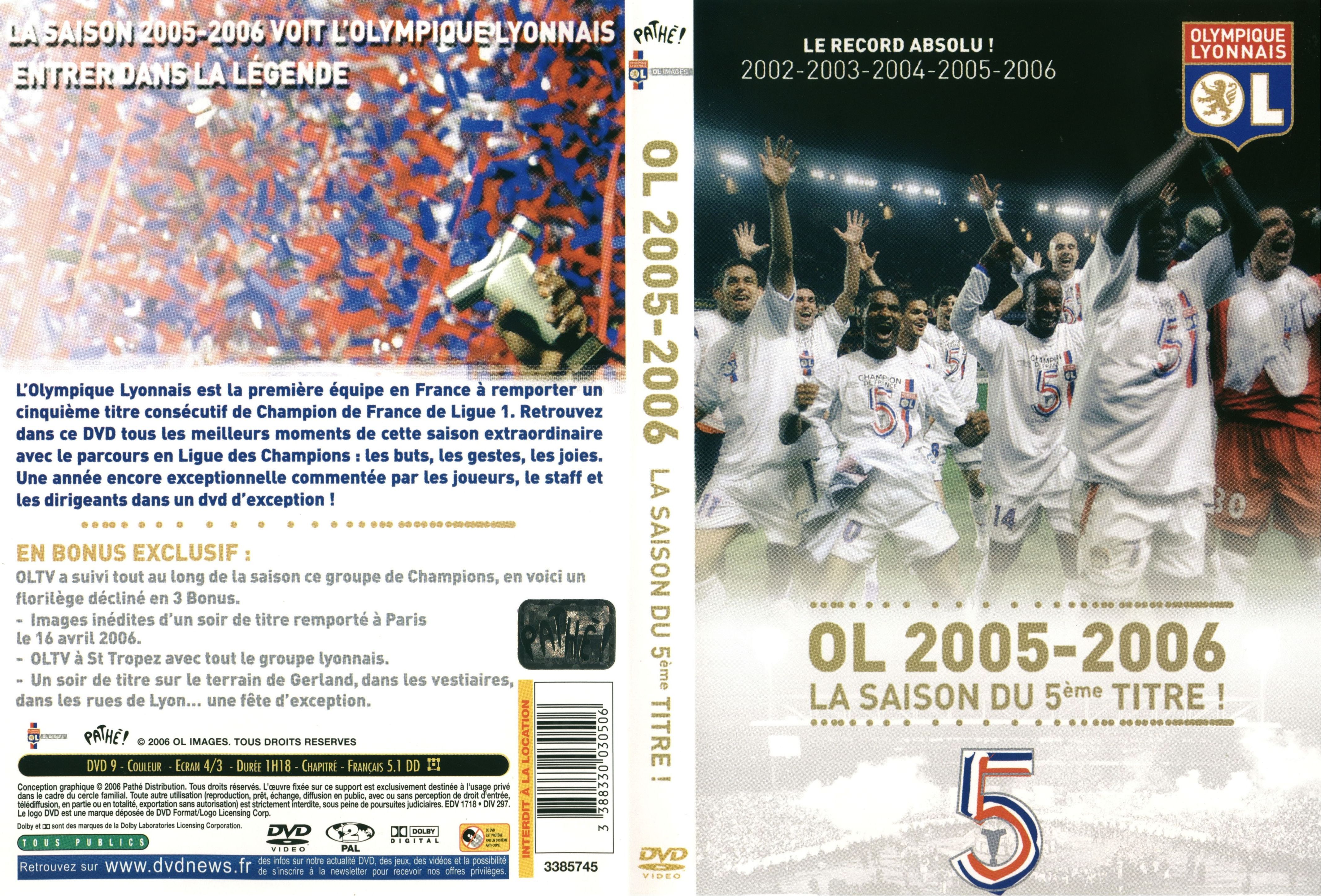 Jaquette DVD OL 2005-2006 la saison du cinquime titre