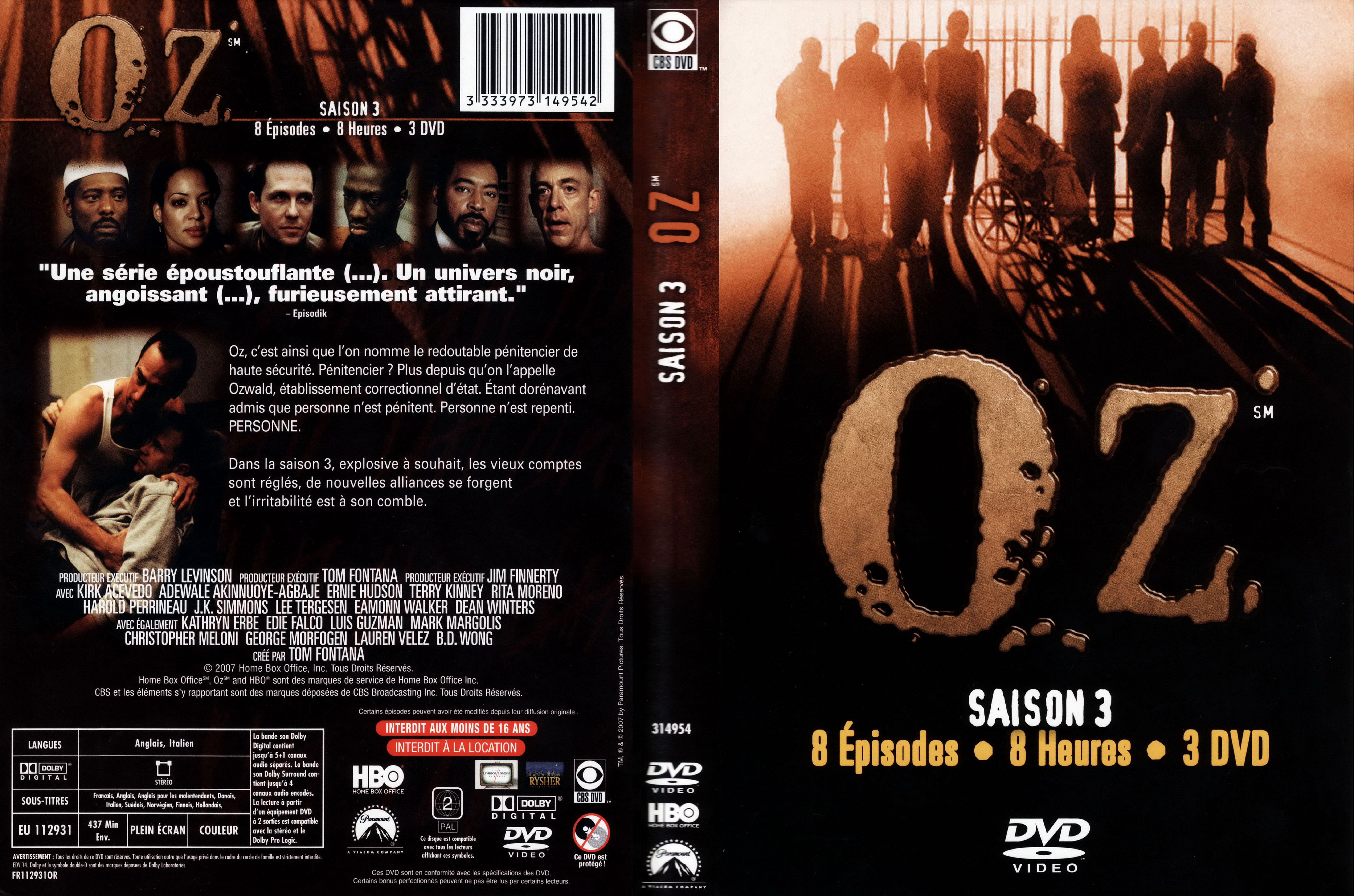 Jaquette DVD OZ saison 3 COFFRET