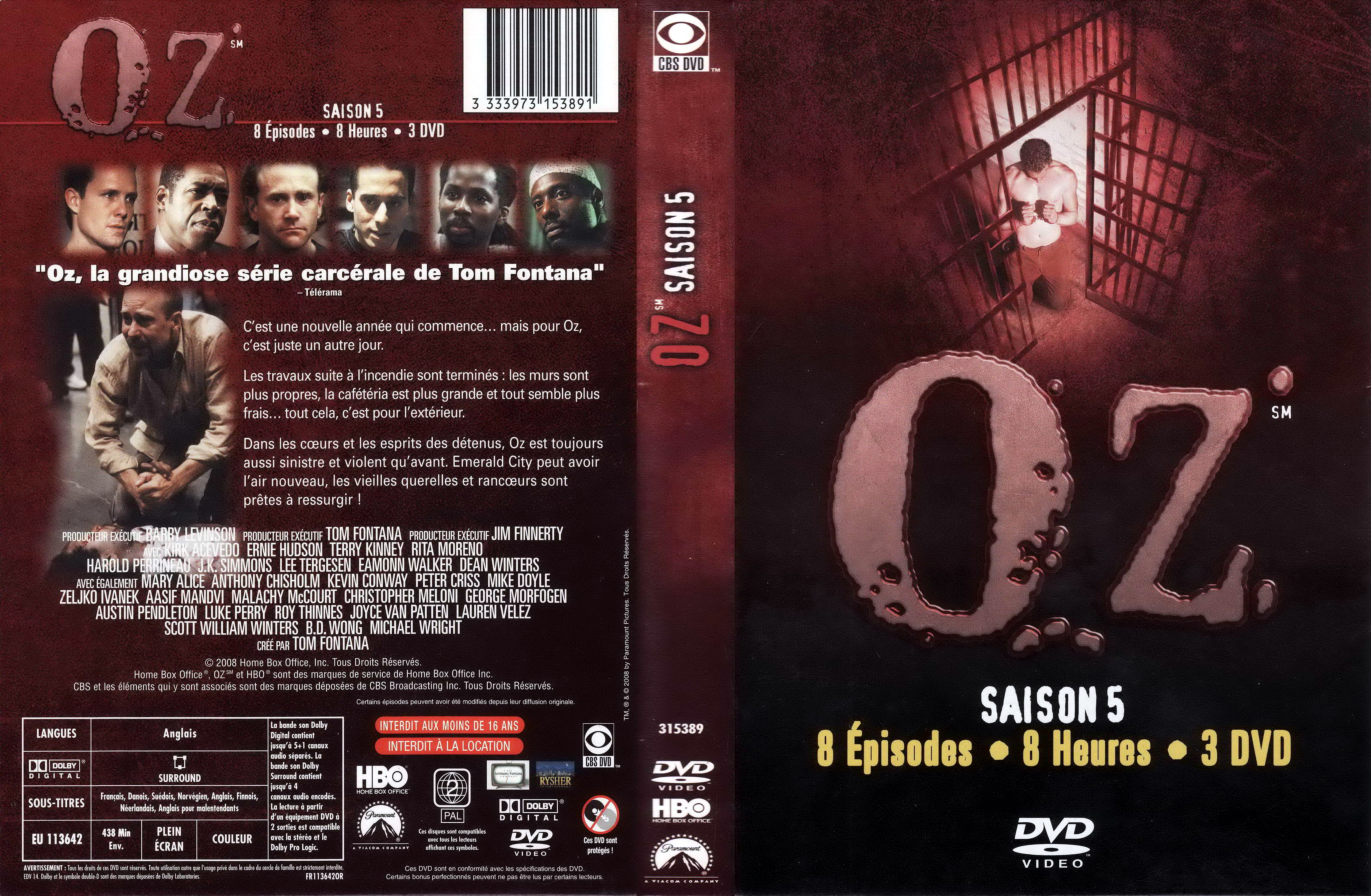 Jaquette DVD OZ saison 5 COFFRET