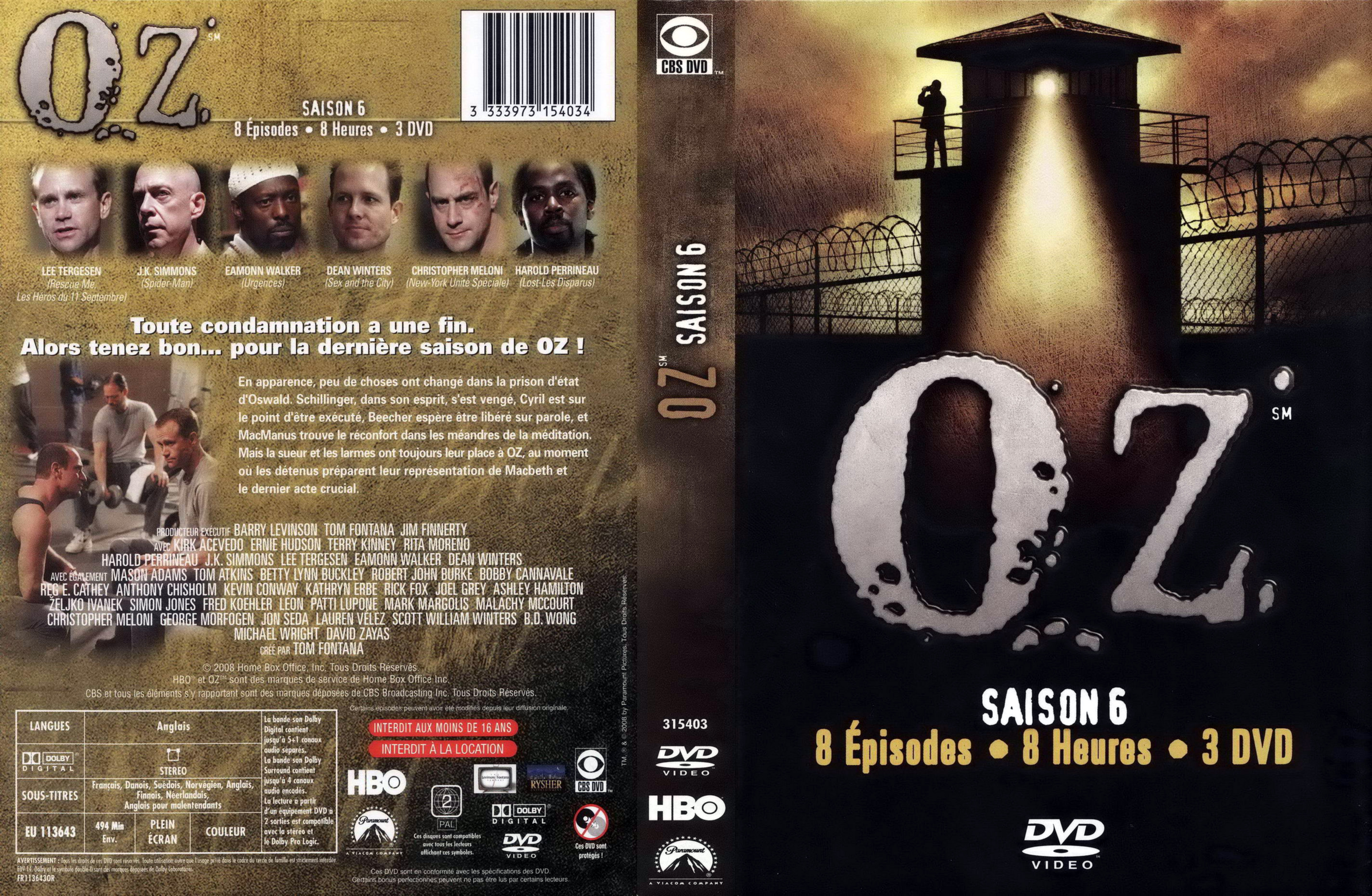 Jaquette DVD OZ saison 6 COFFRET