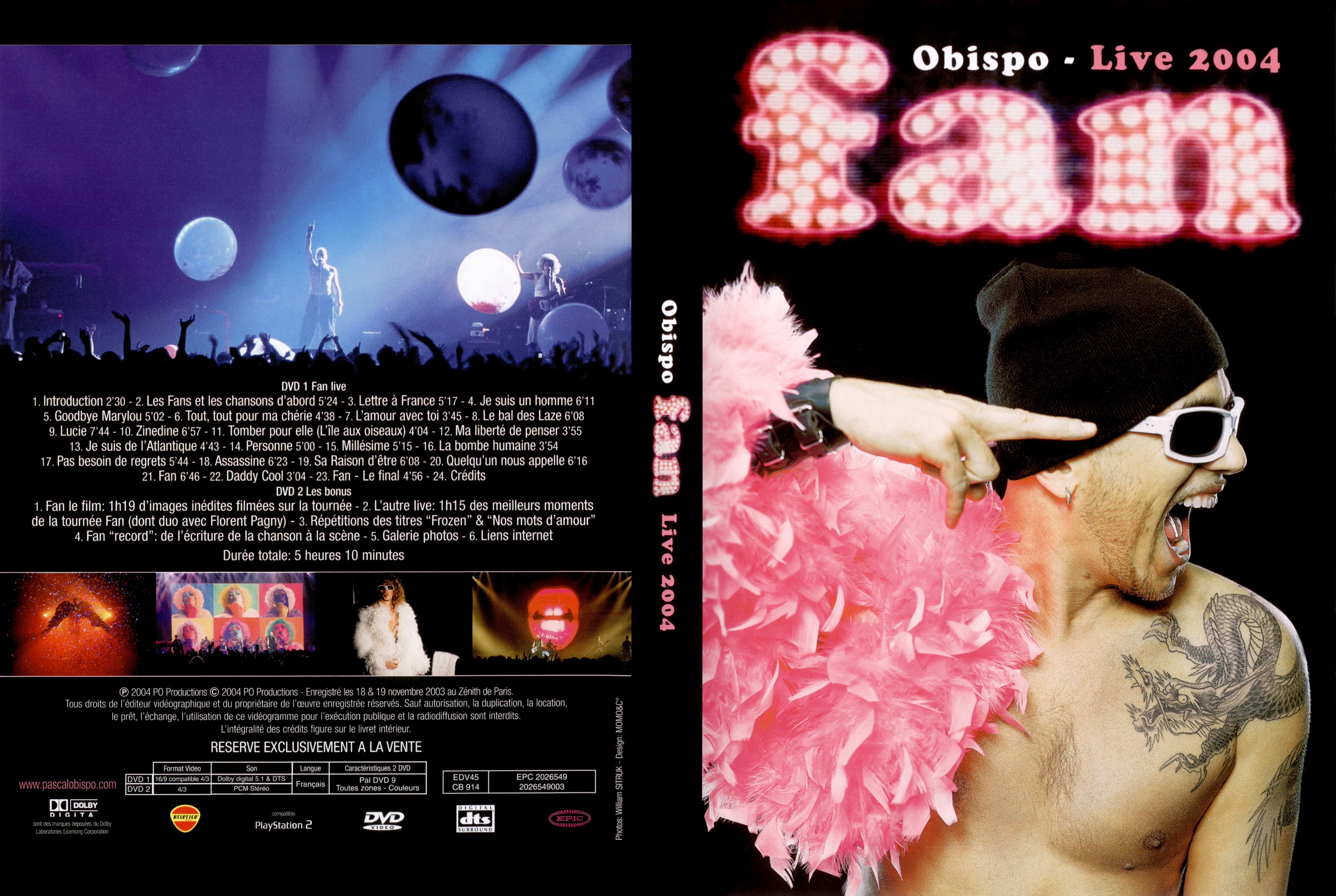 Jaquette DVD Obispo - fan live 2004