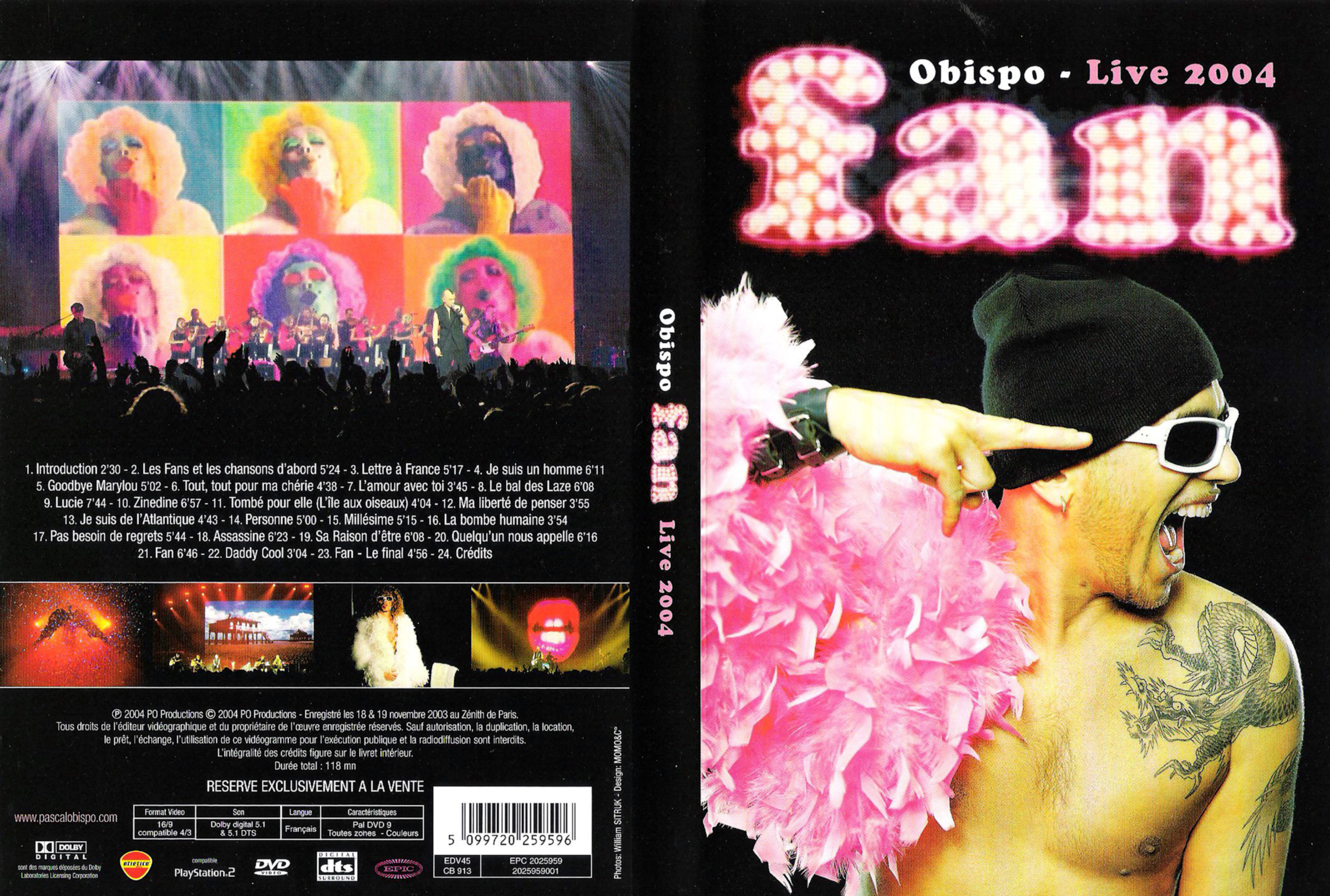 Jaquette DVD Obispo - fan live 2004 v2