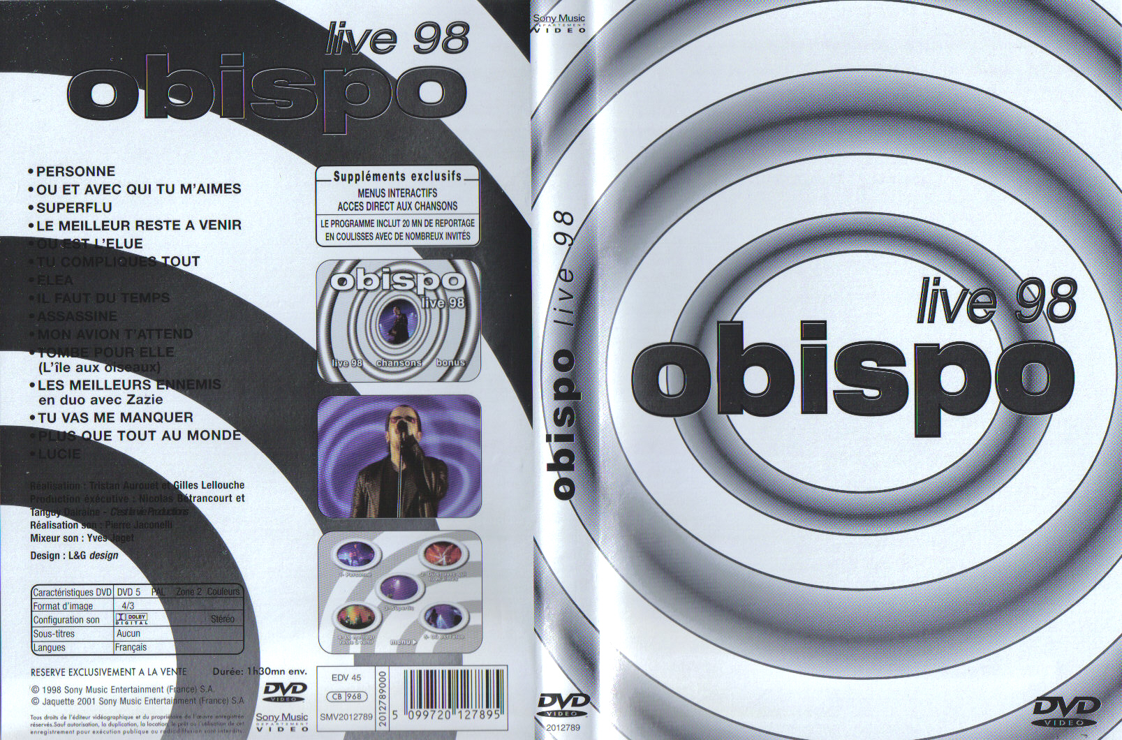 Jaquette DVD Obispo - live 98