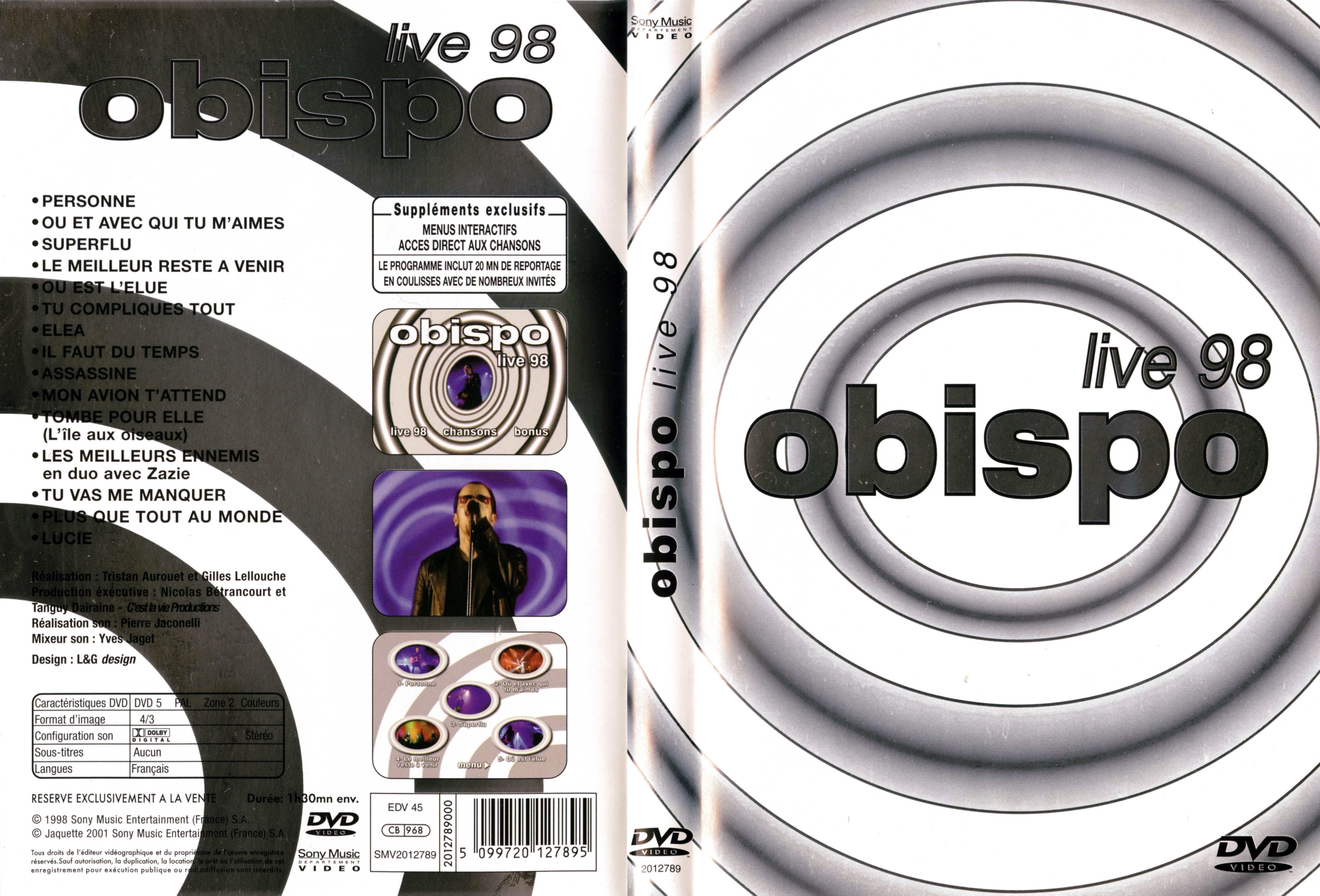 Jaquette DVD Obispo live 98