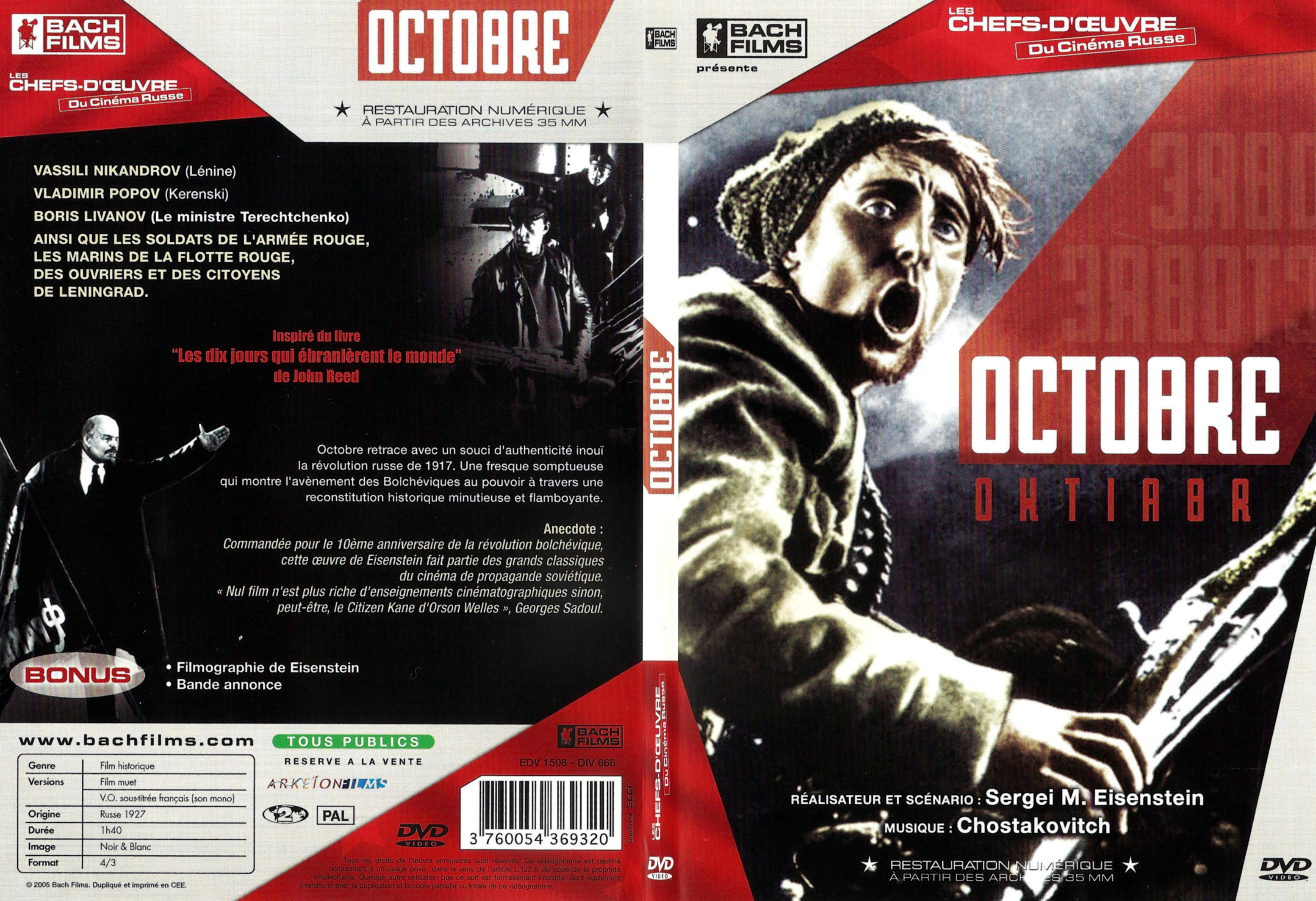 Jaquette DVD Octobre - SLIM
