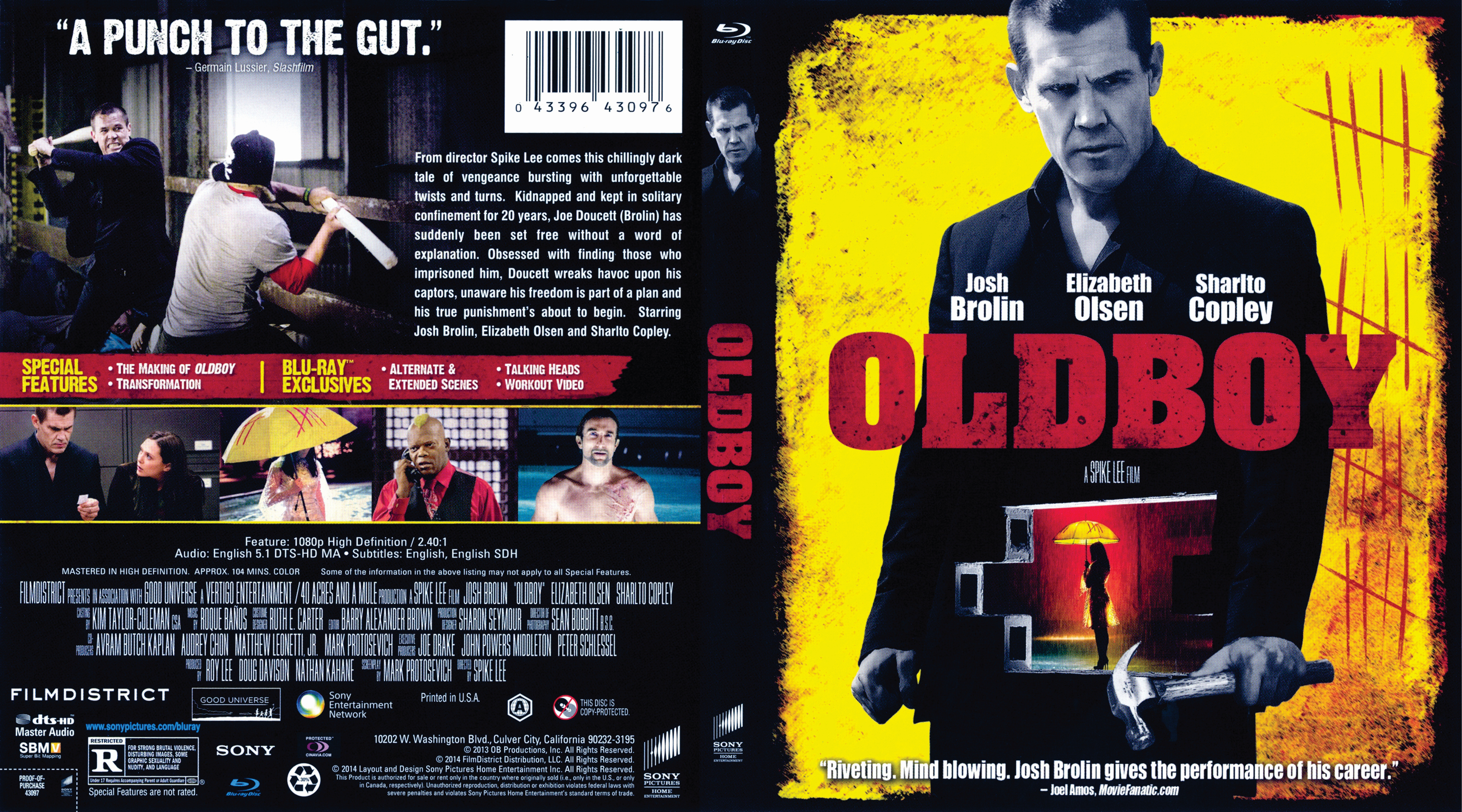 Jaquette DVD Oldboy (2013) Zone 1 (BLU-RAY)