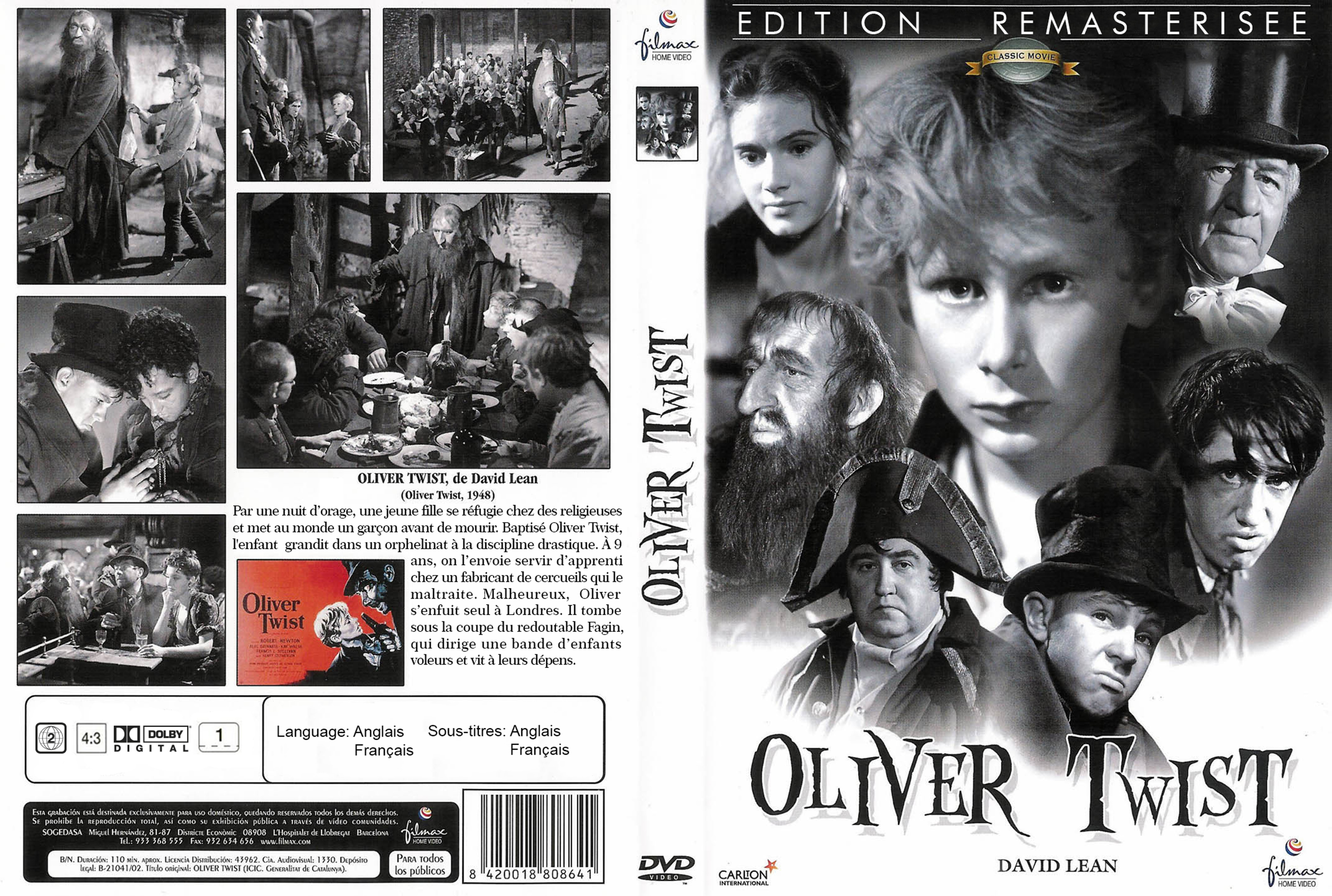 Jaquette DVD Oliver Twist (1948) custom