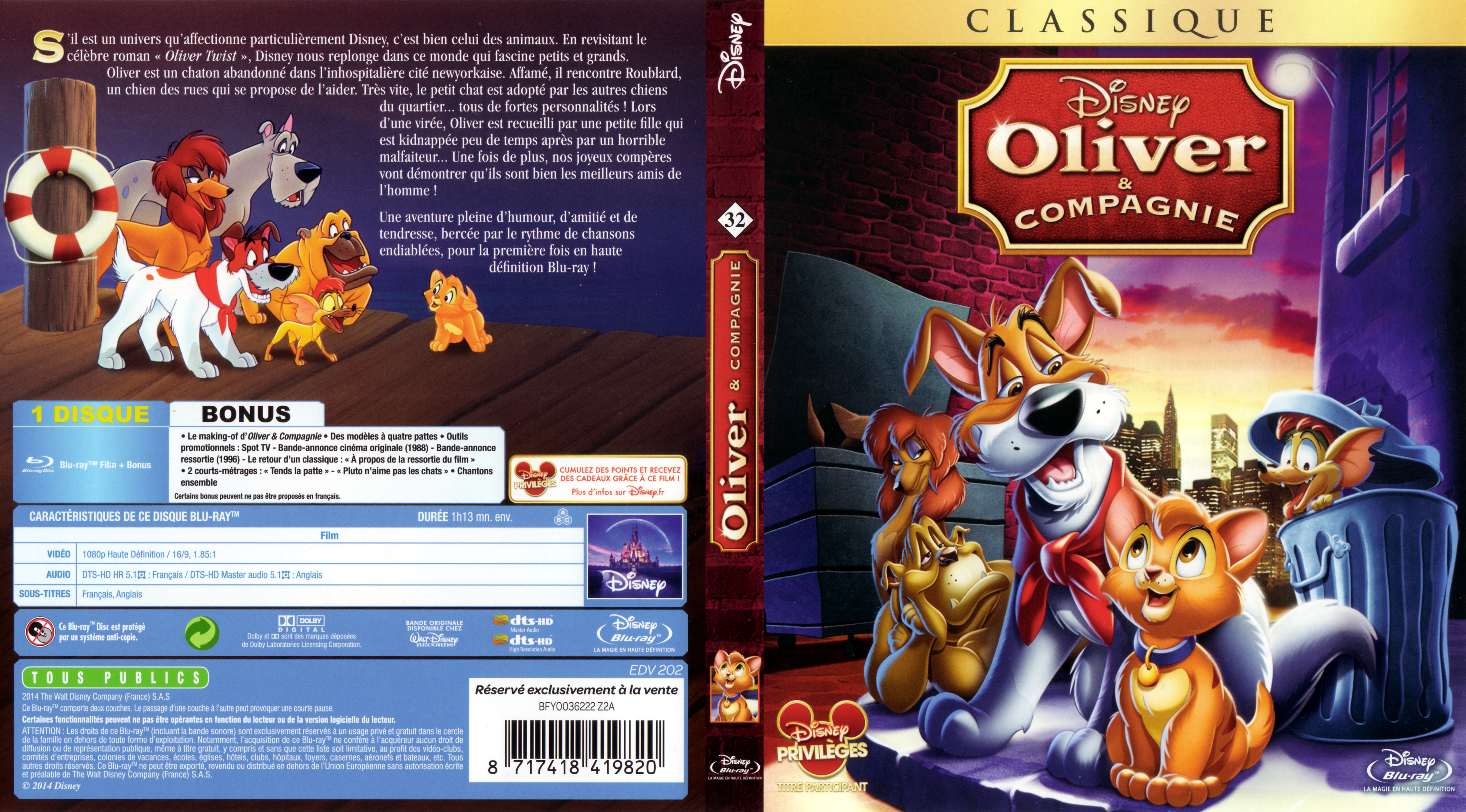 Jaquette DVD Oliver et compagnie (BLU-RAY)