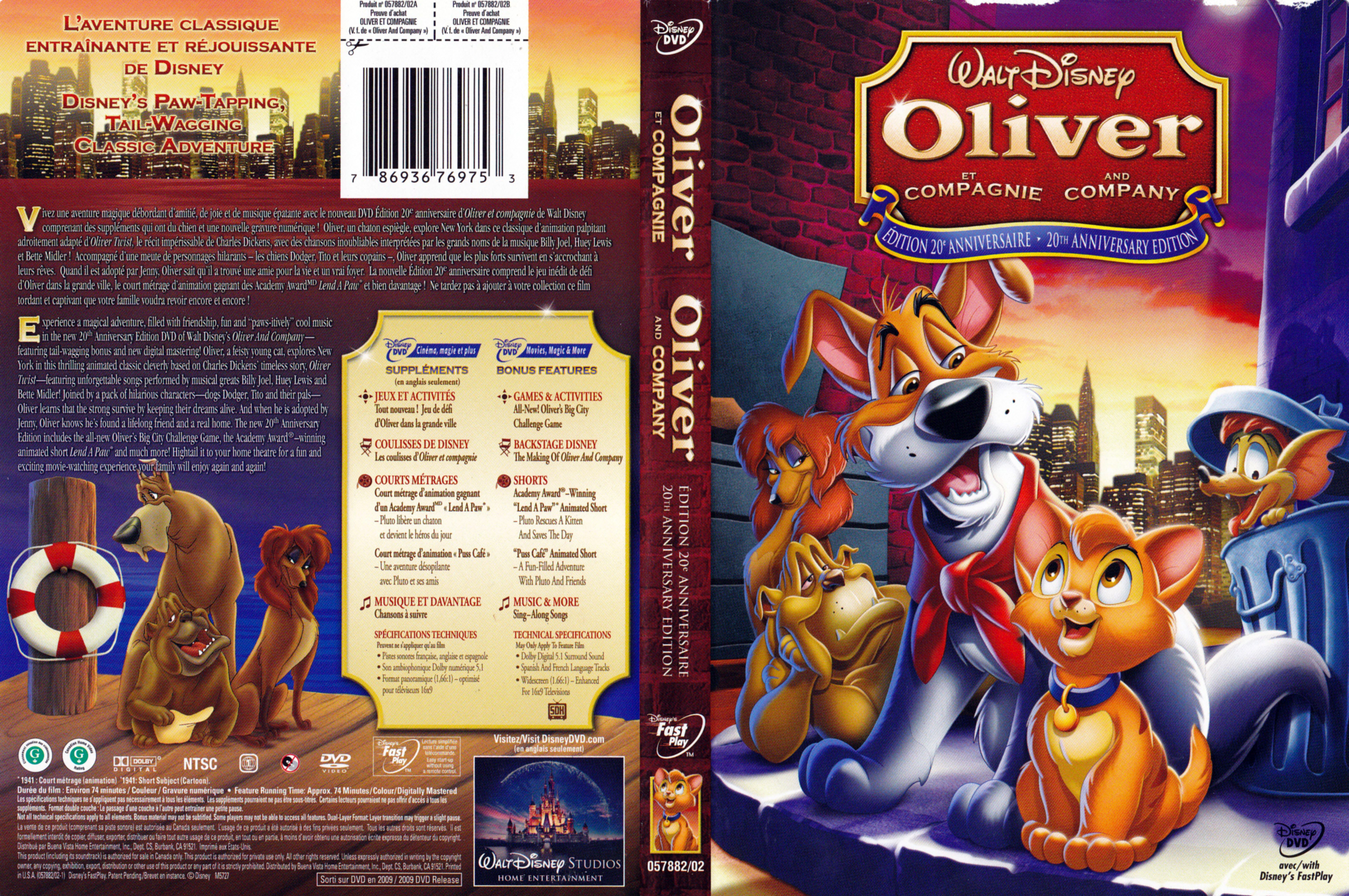 Jaquette DVD Oliver et compagnie (Canadienne)
