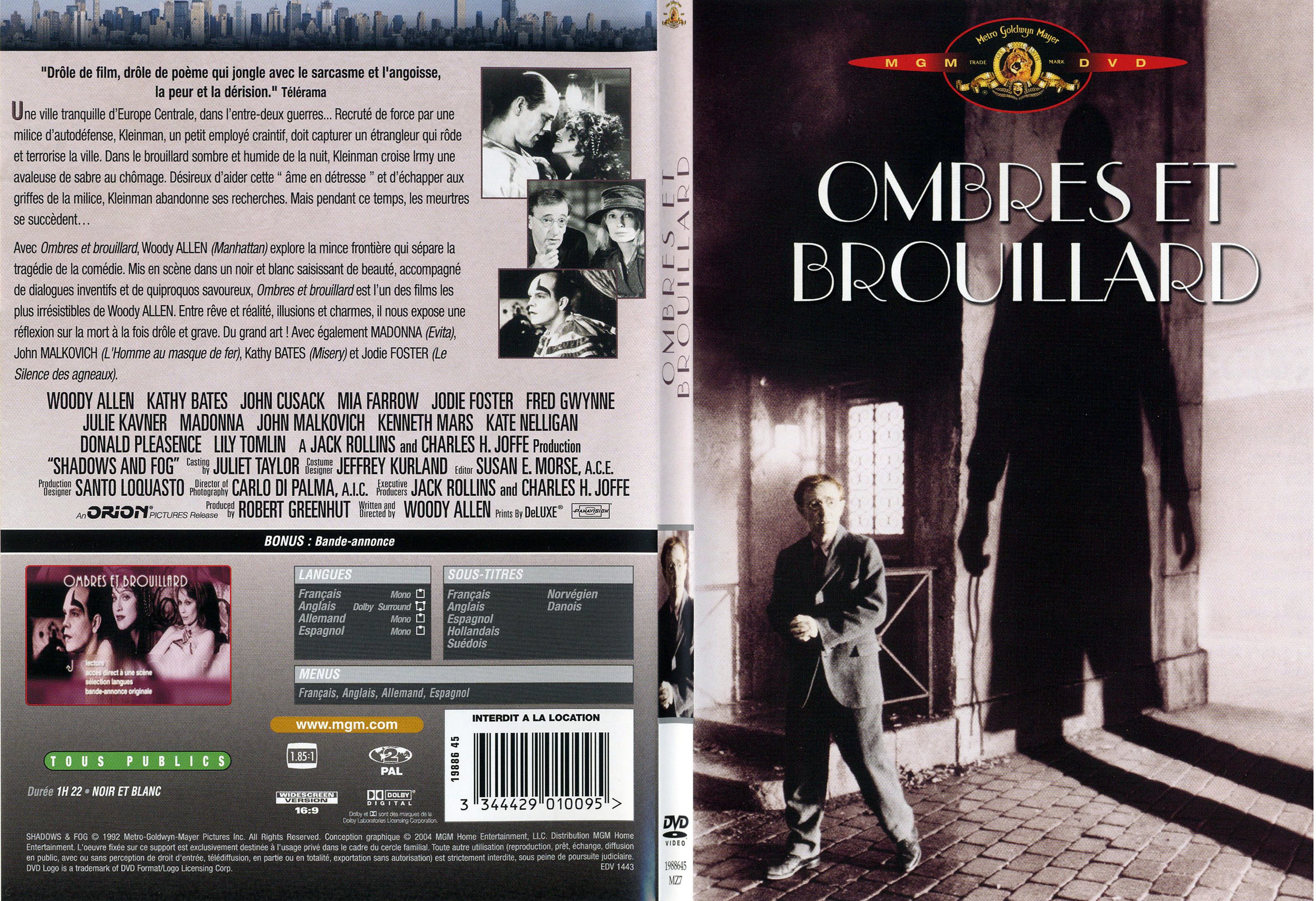 Jaquette DVD Ombres et brouillard - SLIM