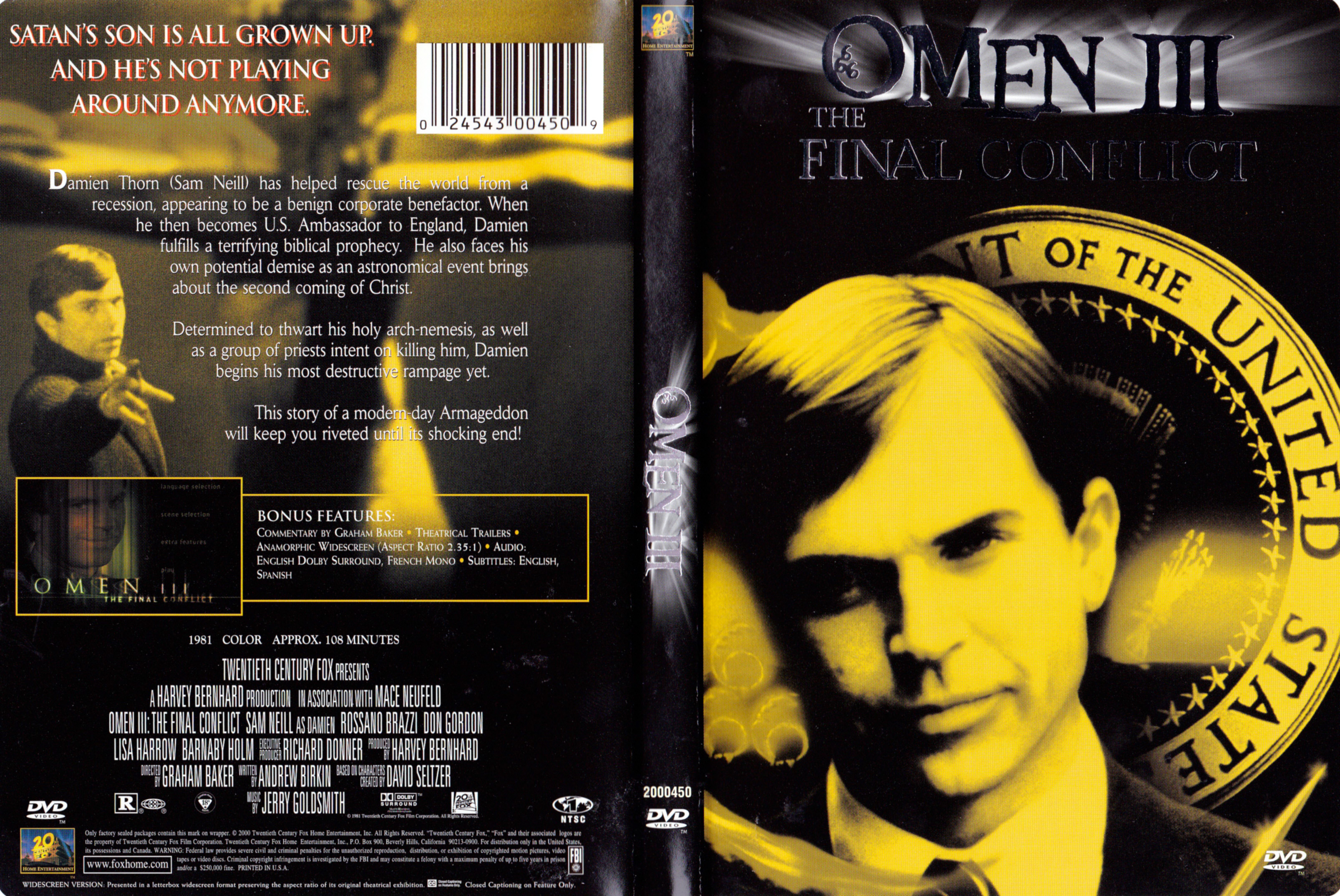 Jaquette DVD Omen III  The final conflict (Canadienne)