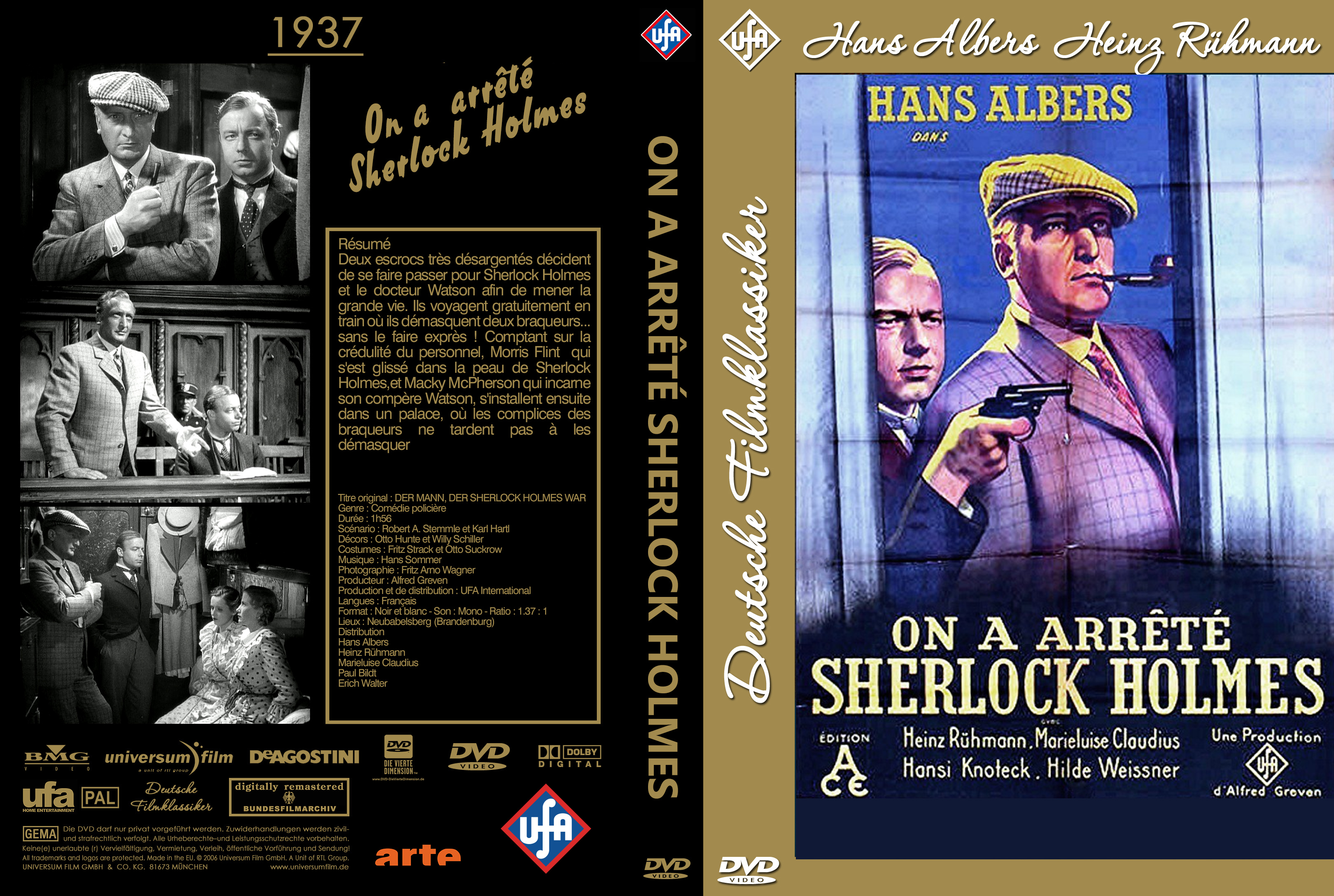 Jaquette DVD On a arrete Sherlock Holmes custom
