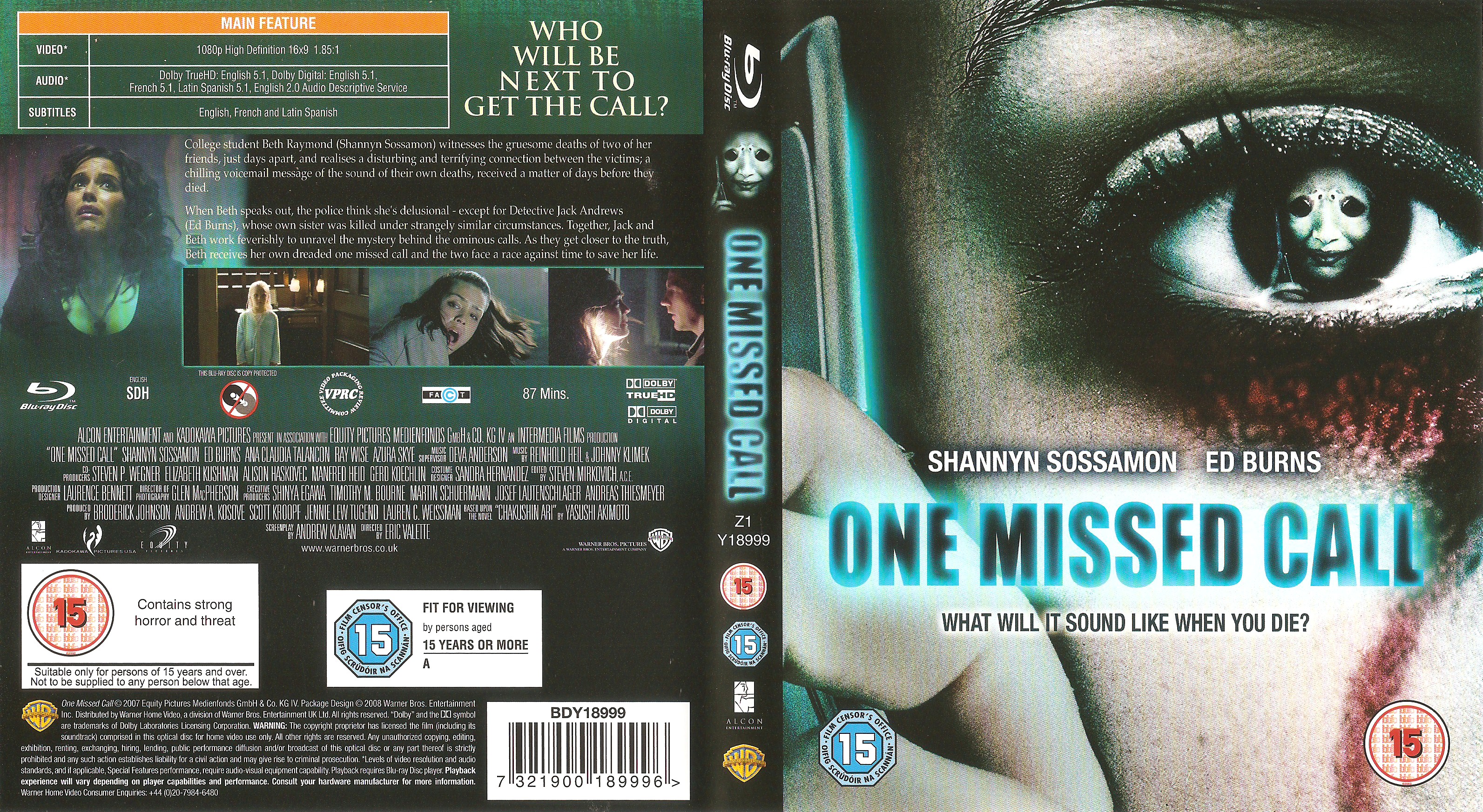 Jaquette DVD One Missed Call (BLU-RAY) v2