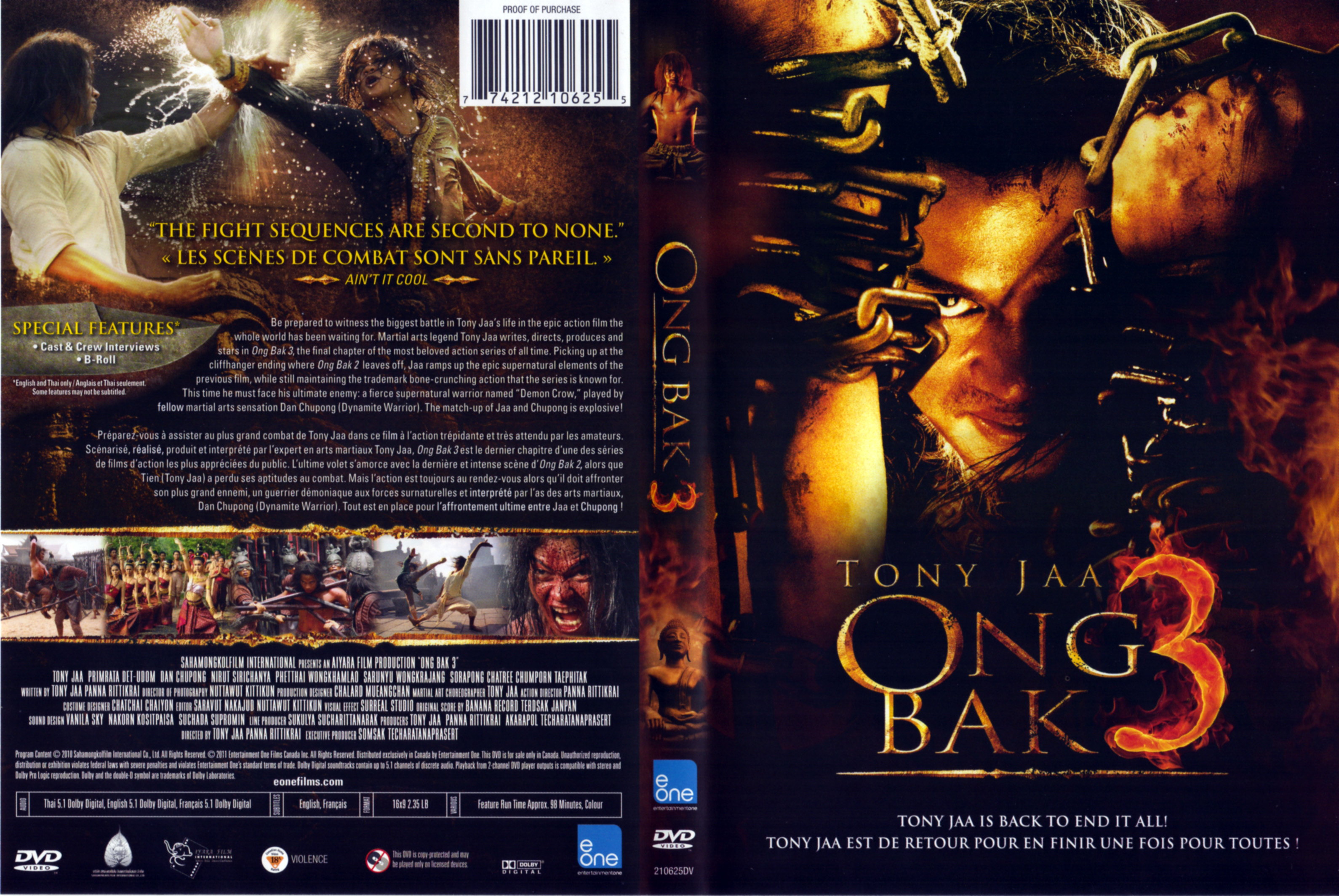 Jaquette DVD Ong Bak 3 (Canadienne)