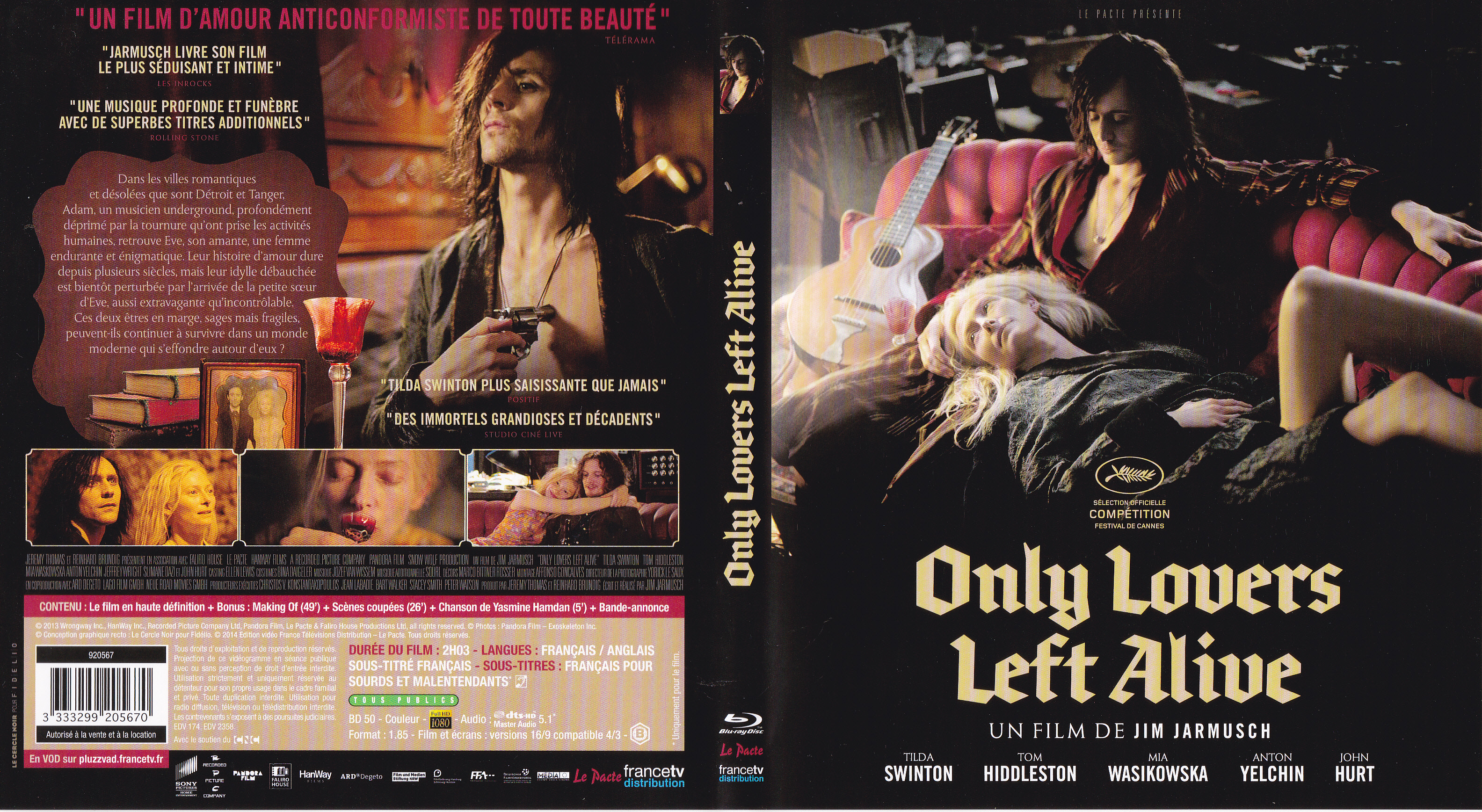 Jaquette DVD Only Lovers Left Alive (BLU-RAY)