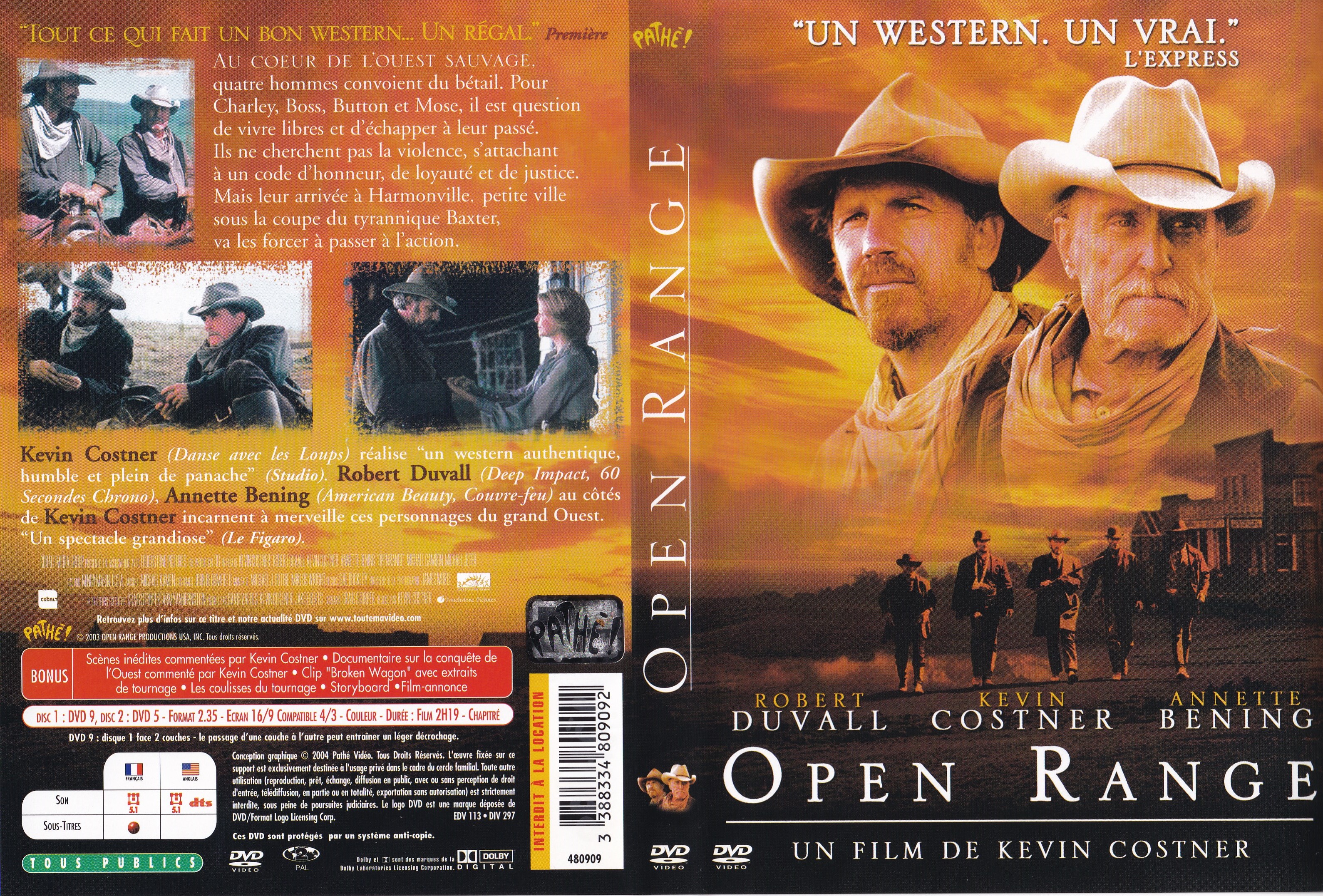 Jaquette DVD Open Range v2