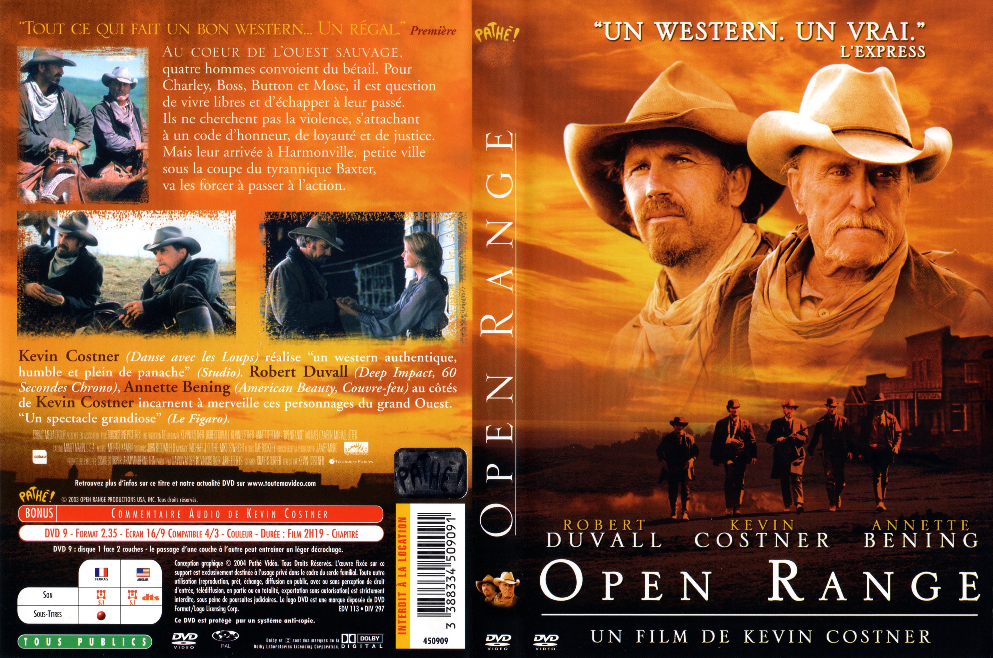 Jaquette DVD Open range