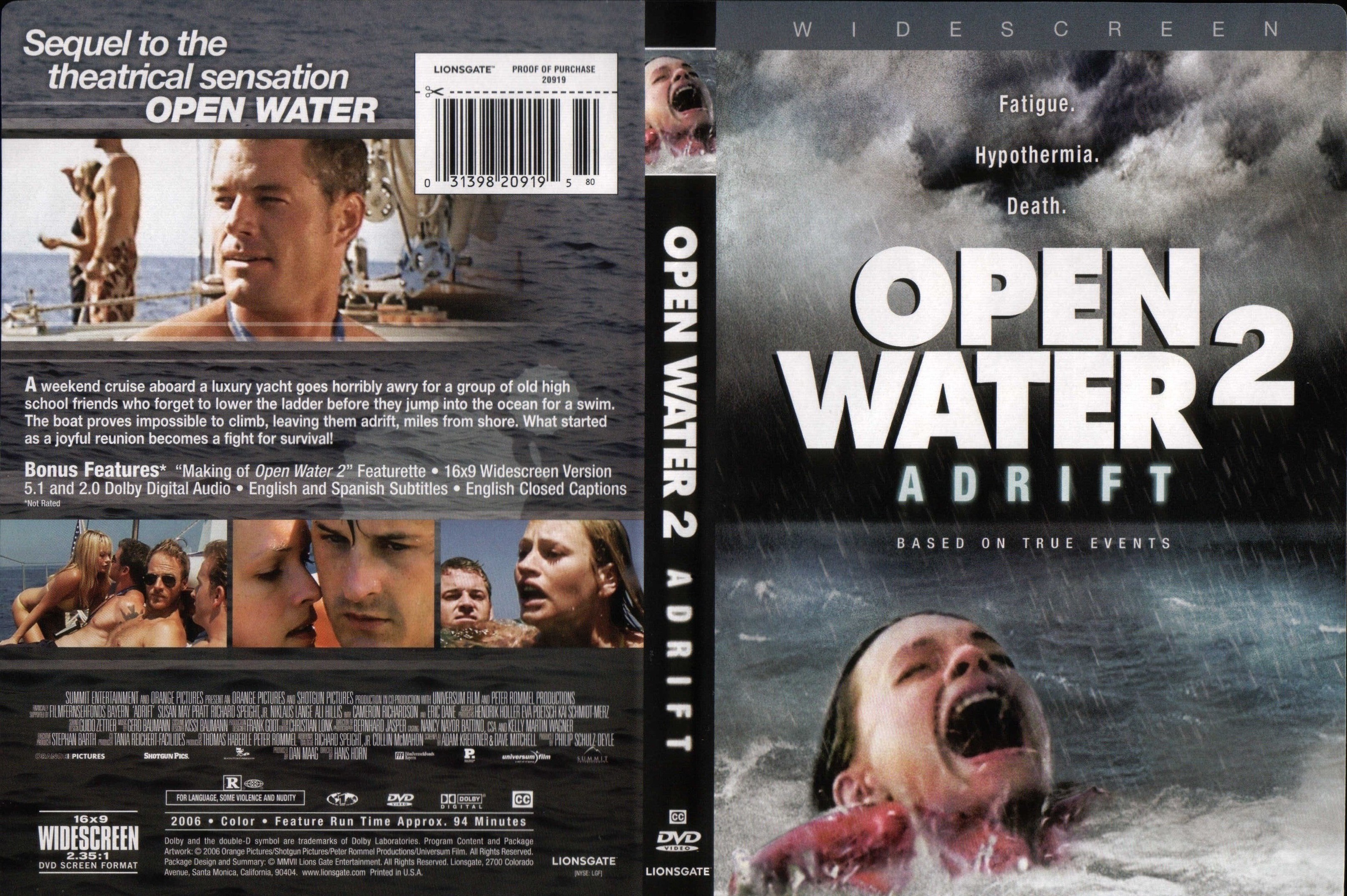 Jaquette DVD Open water 2 - Ocean noir 2 (Canadienne)