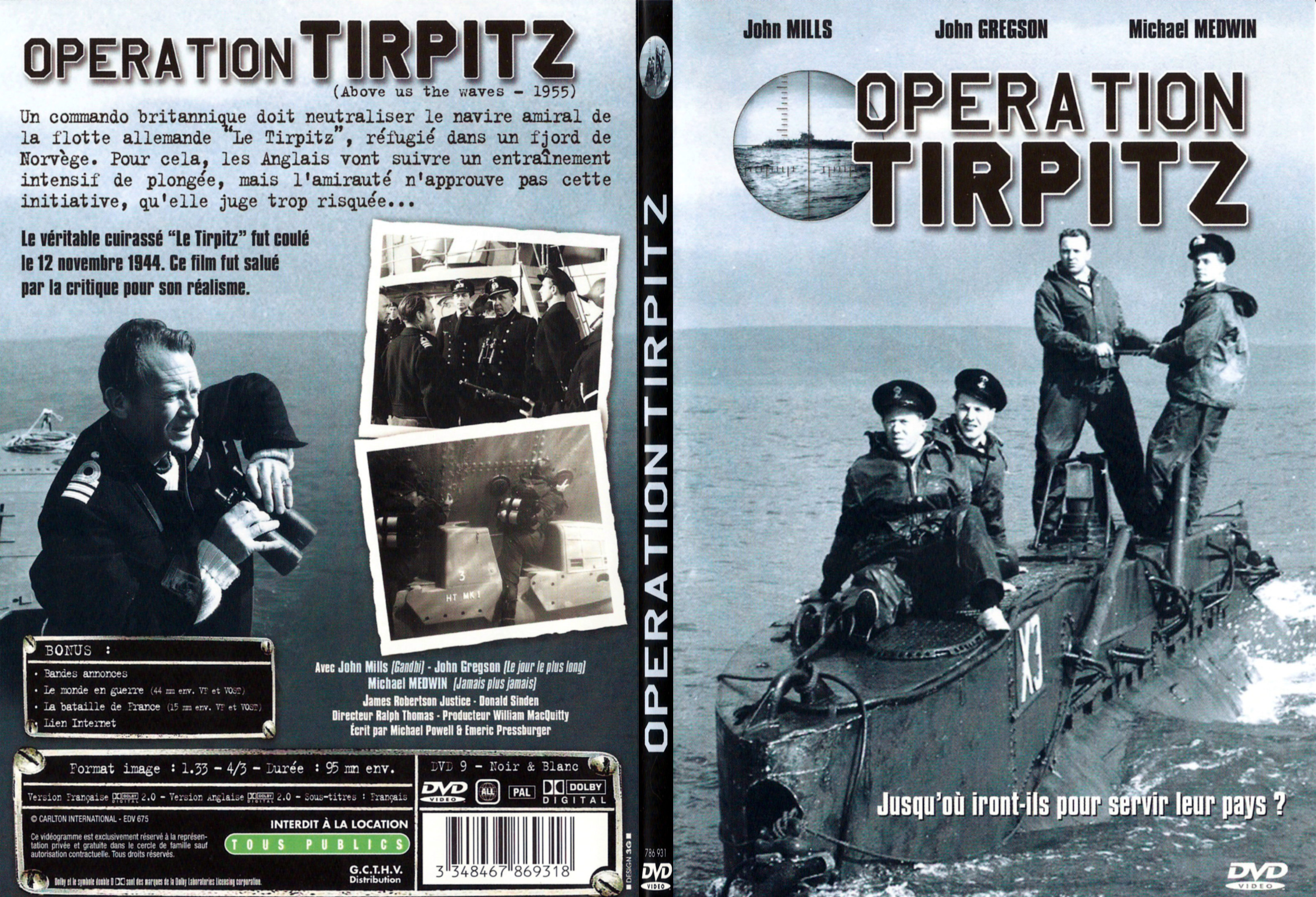 Jaquette DVD Operation Tirpitz - SLIM
