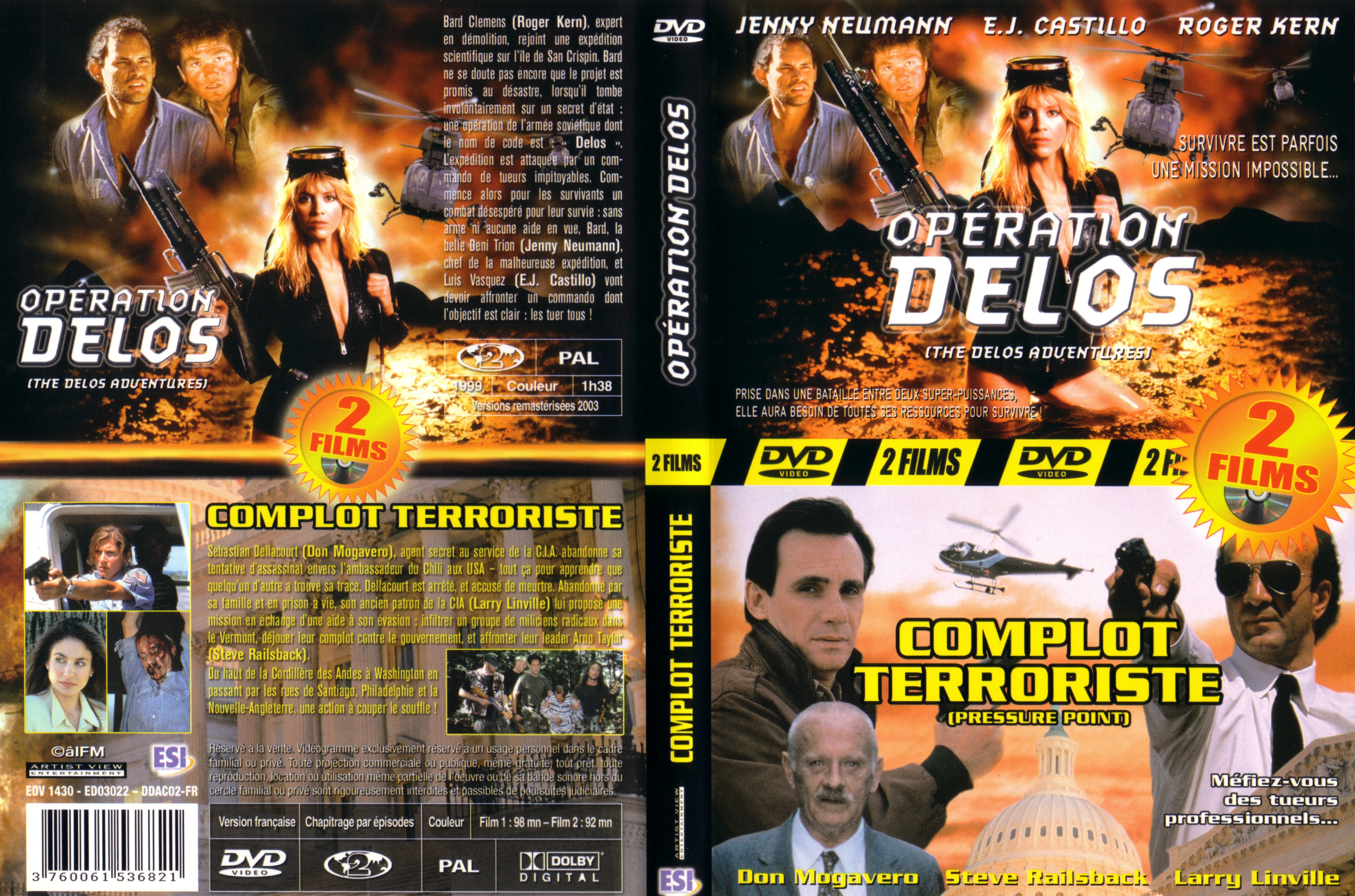 Jaquette DVD Operation delos + complot terroriste