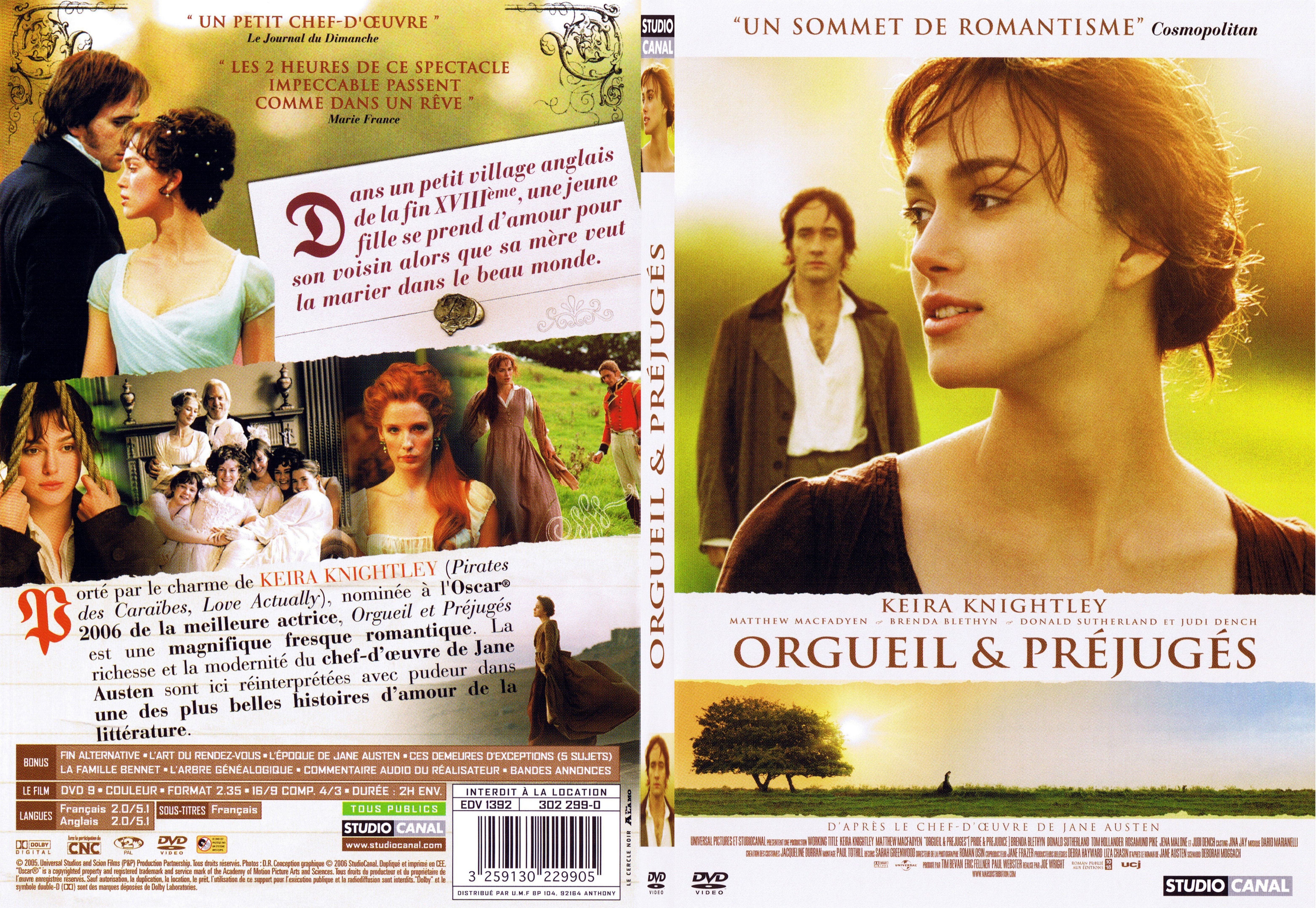 Jaquette DVD Orgueil et prjugs - SLIM