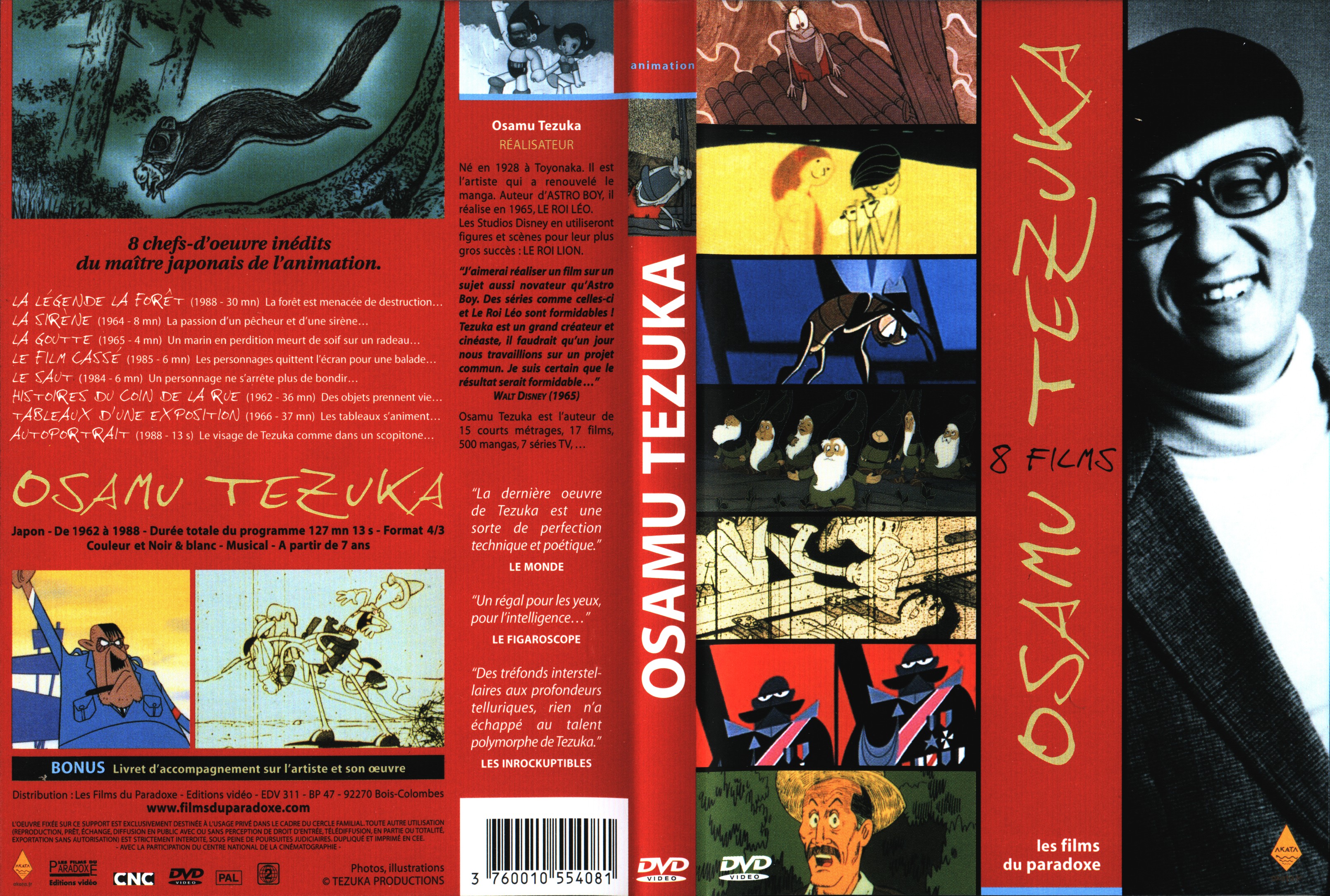 Jaquette DVD Osamu Tezuka - 8 films