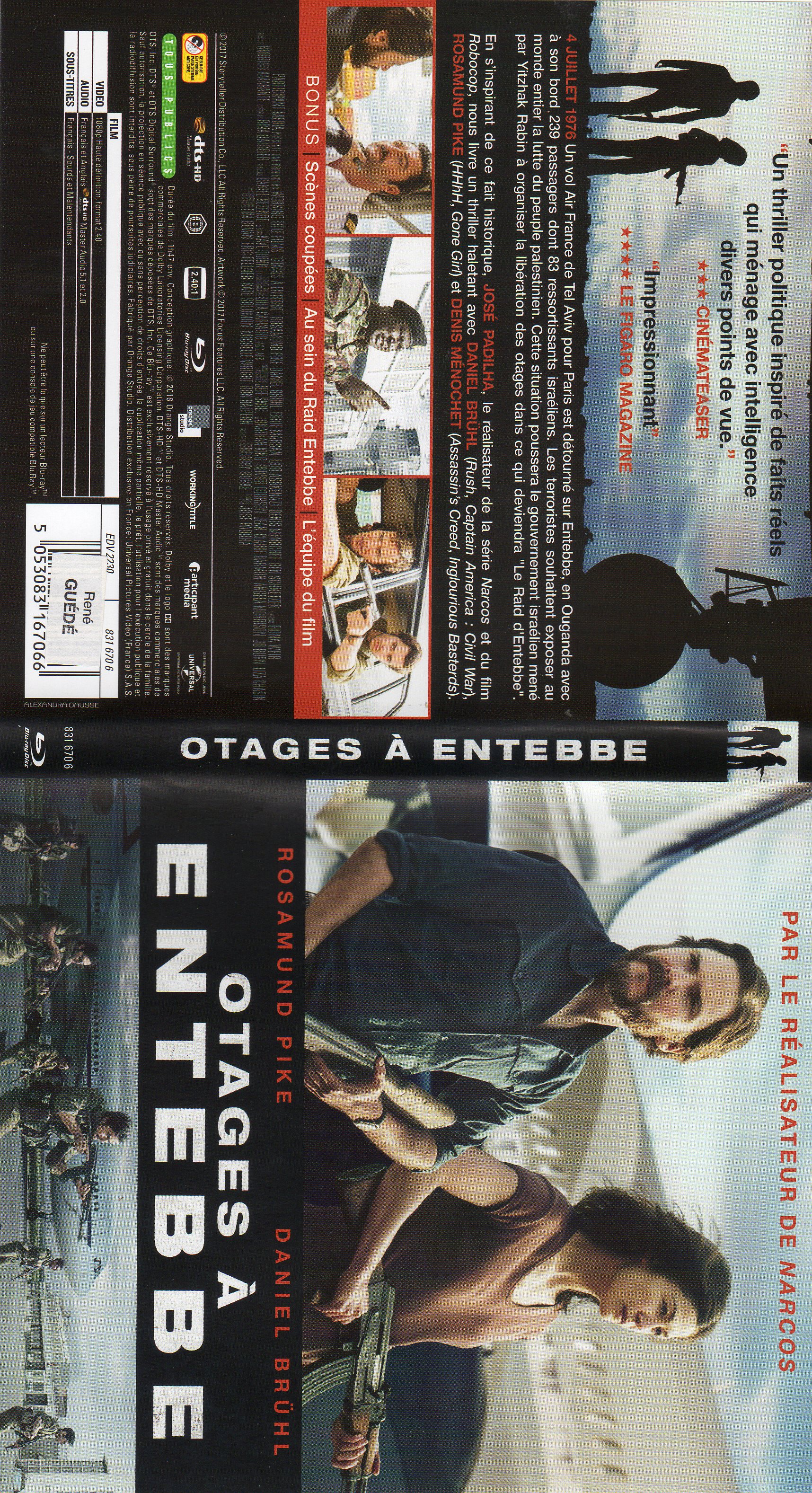 Jaquette DVD Otages  Entebbe (BLU-RAY)
