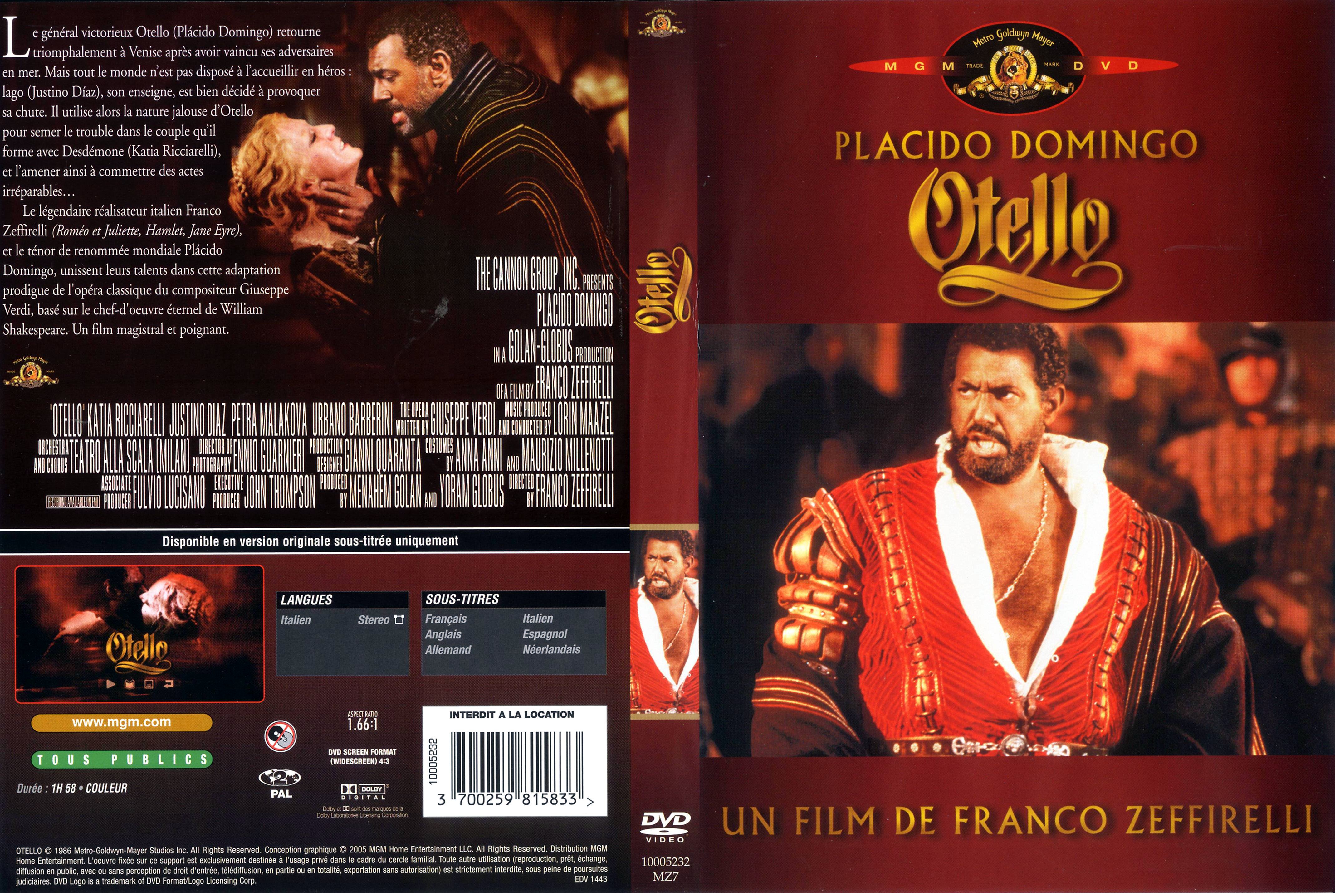 Jaquette DVD Othello (1986)