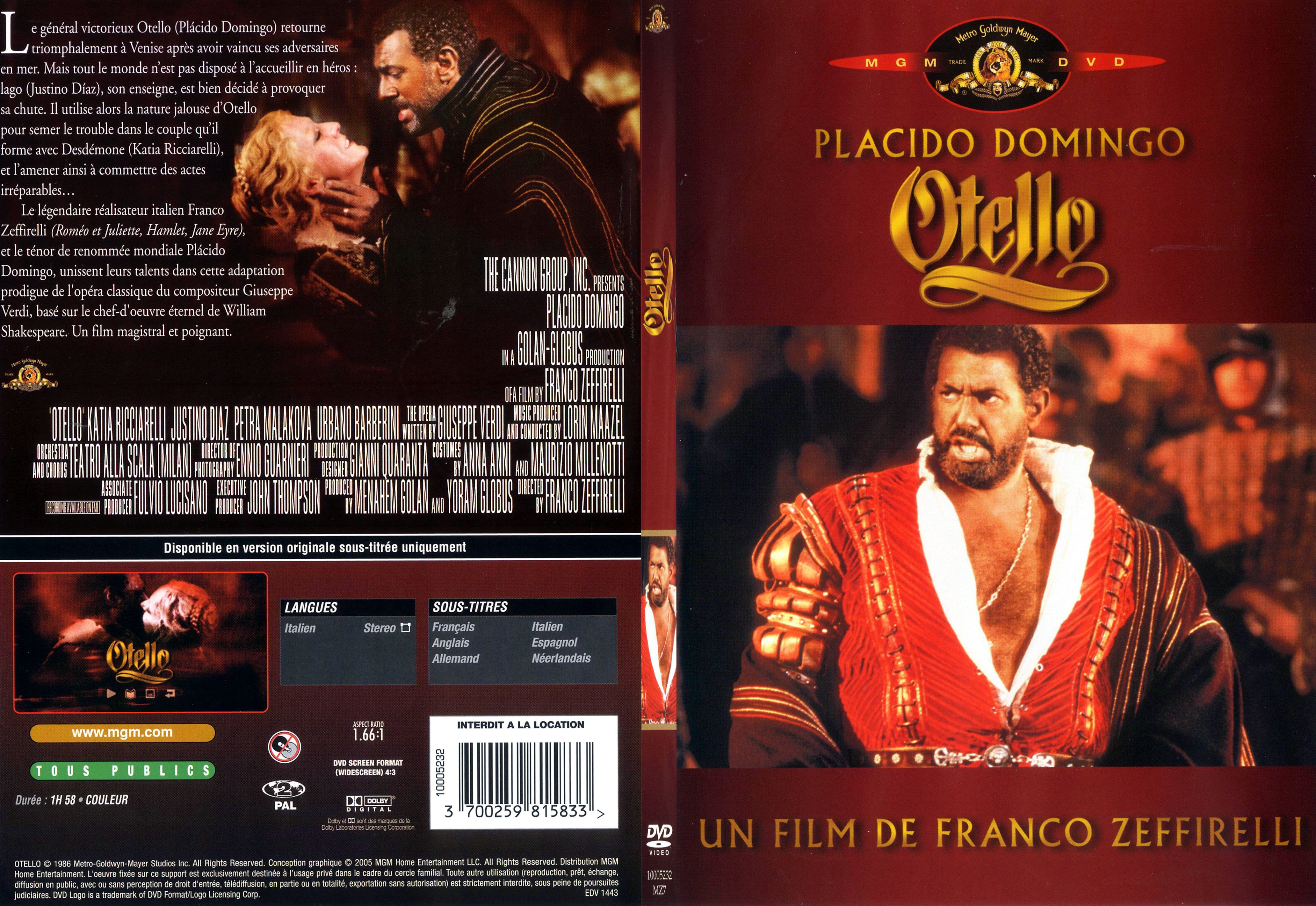 Jaquette DVD Othello (1986) - SLIM