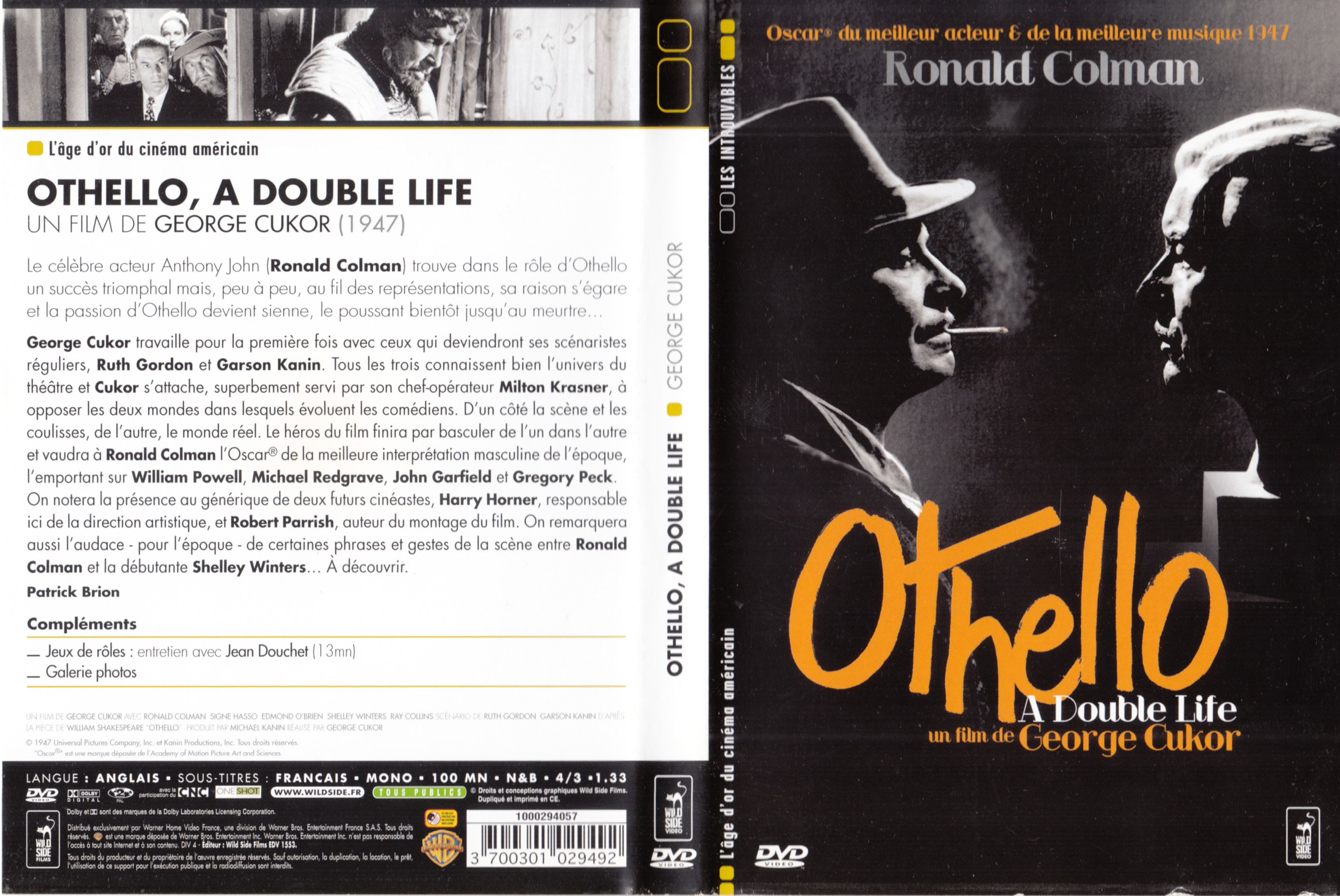 Jaquette DVD Othello a double life