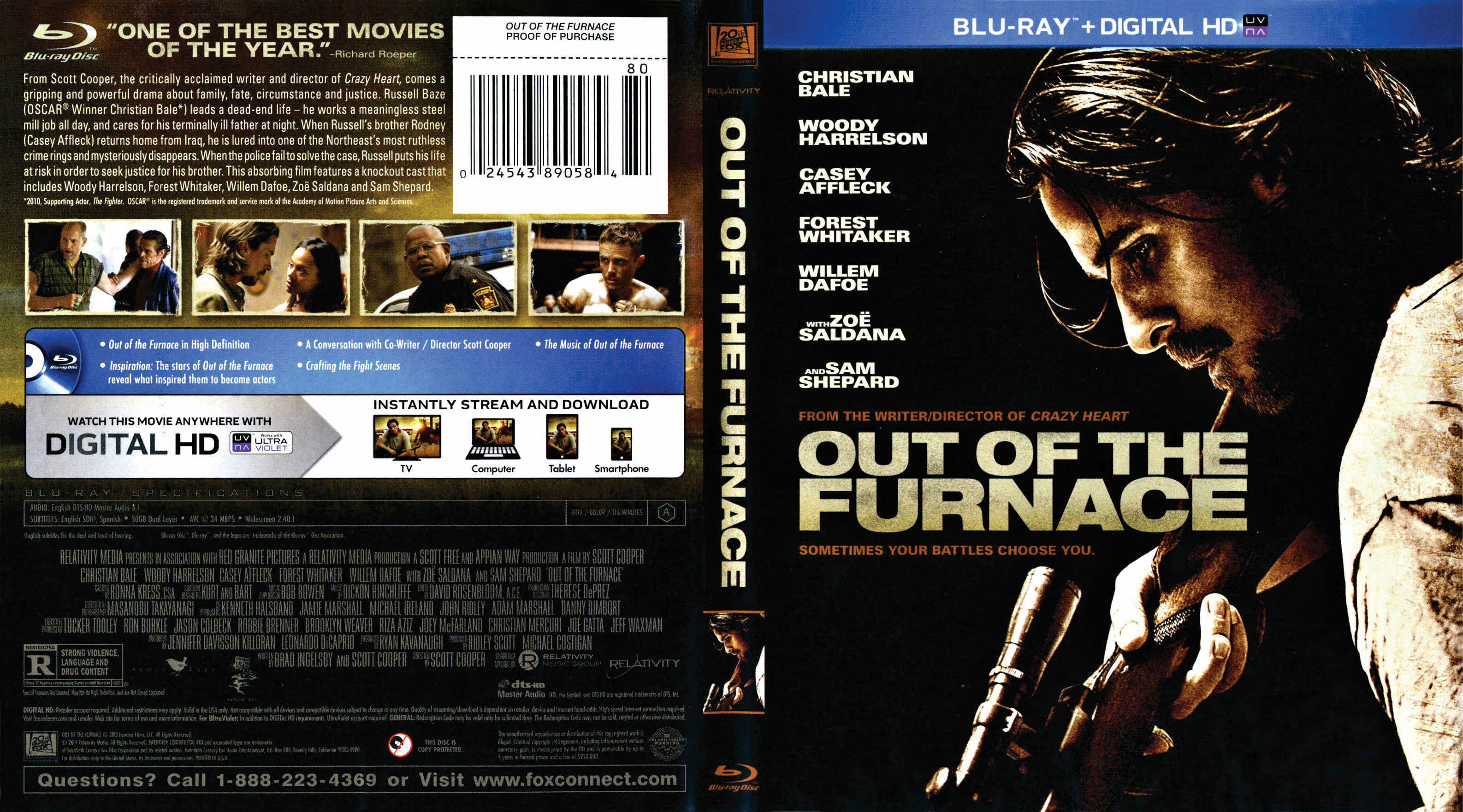 Jaquette DVD Out of the furnace - Les Brasiers de la Colre Zone 1 (BLU-RAY)