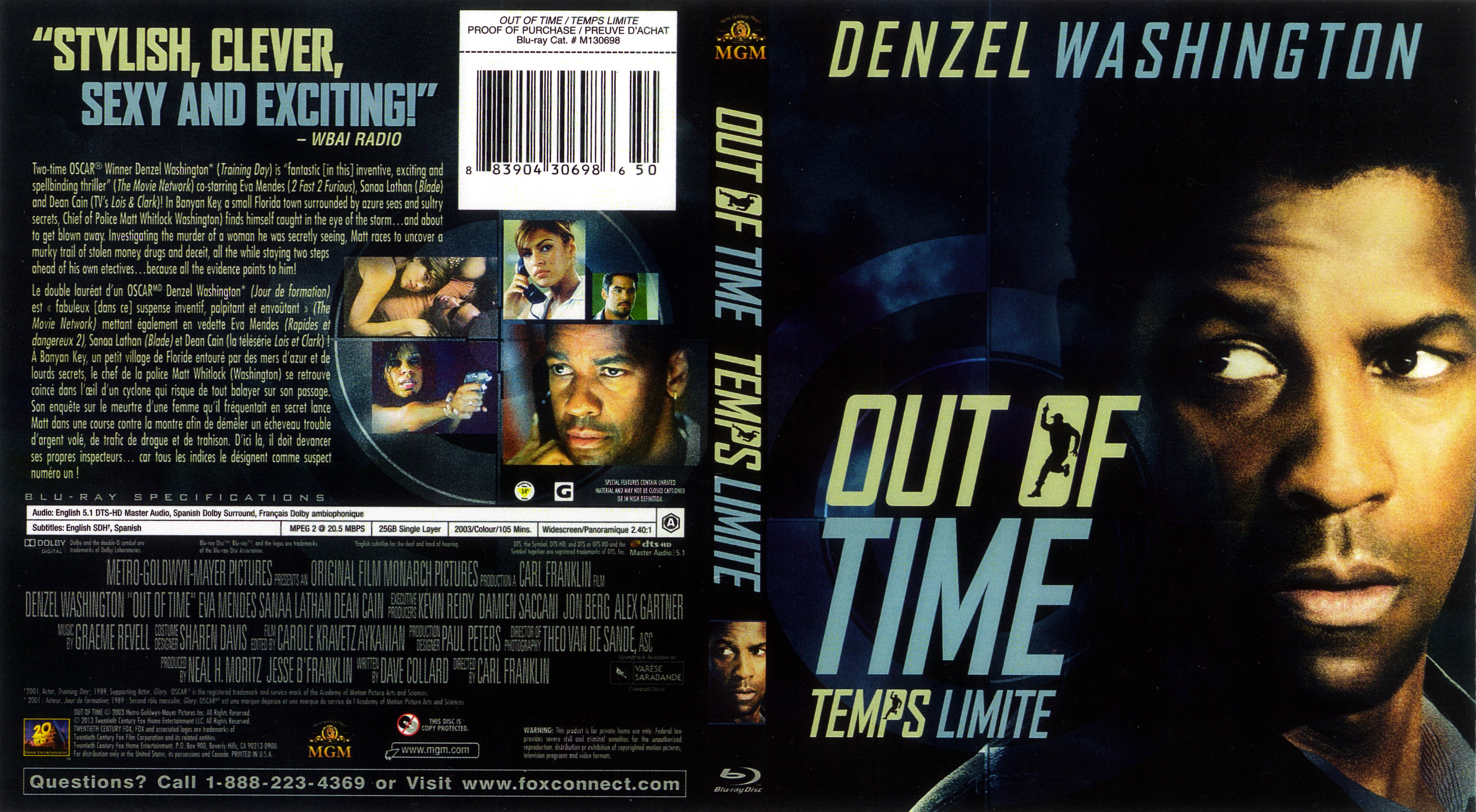 Jaquette DVD Out of time - Temps limite (Canadienne) (BLU-RAY)
