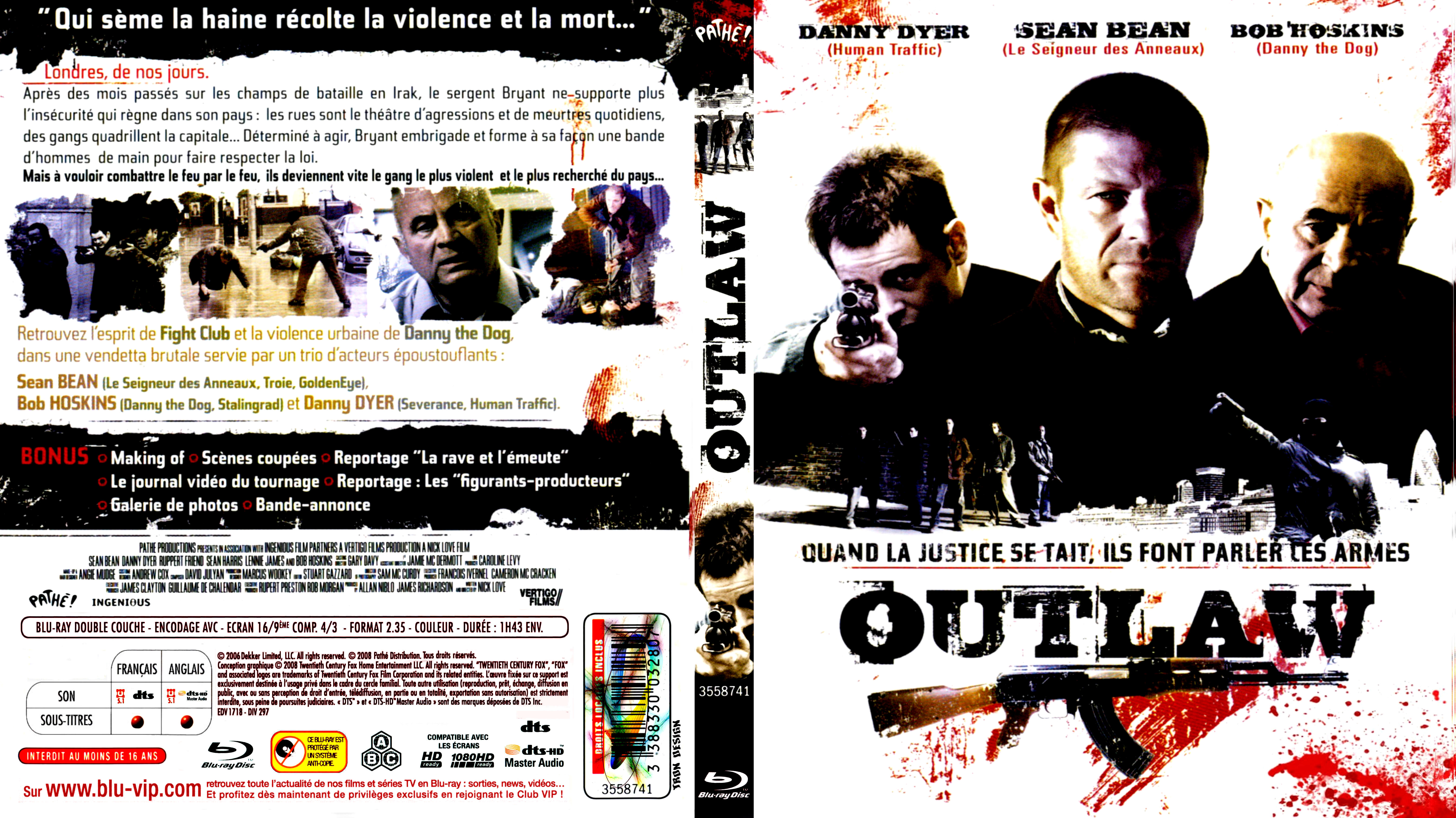 Jaquette DVD Outlaw custom (BLU-RAY)