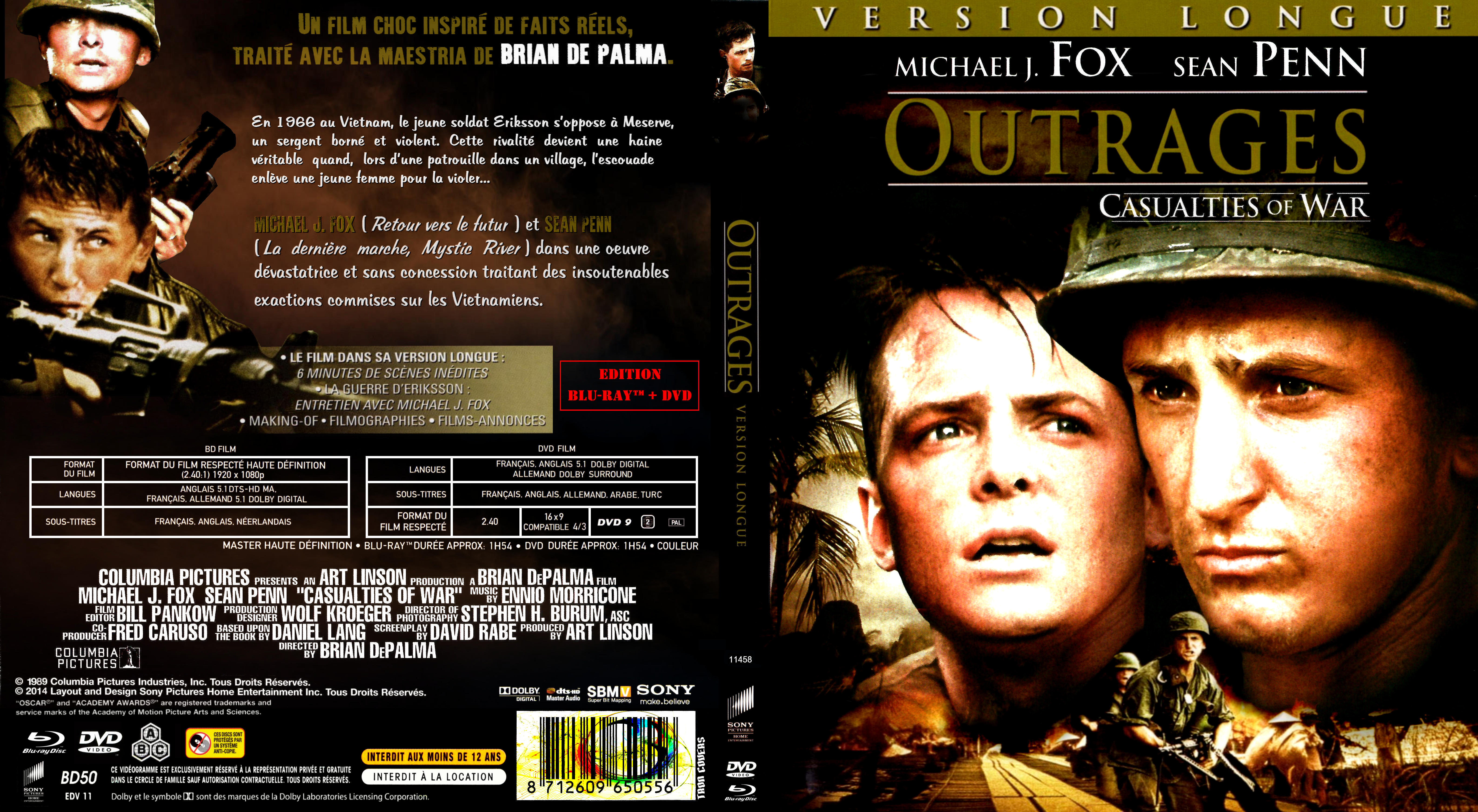 Jaquette DVD Outrages custom (BLU-RAY)