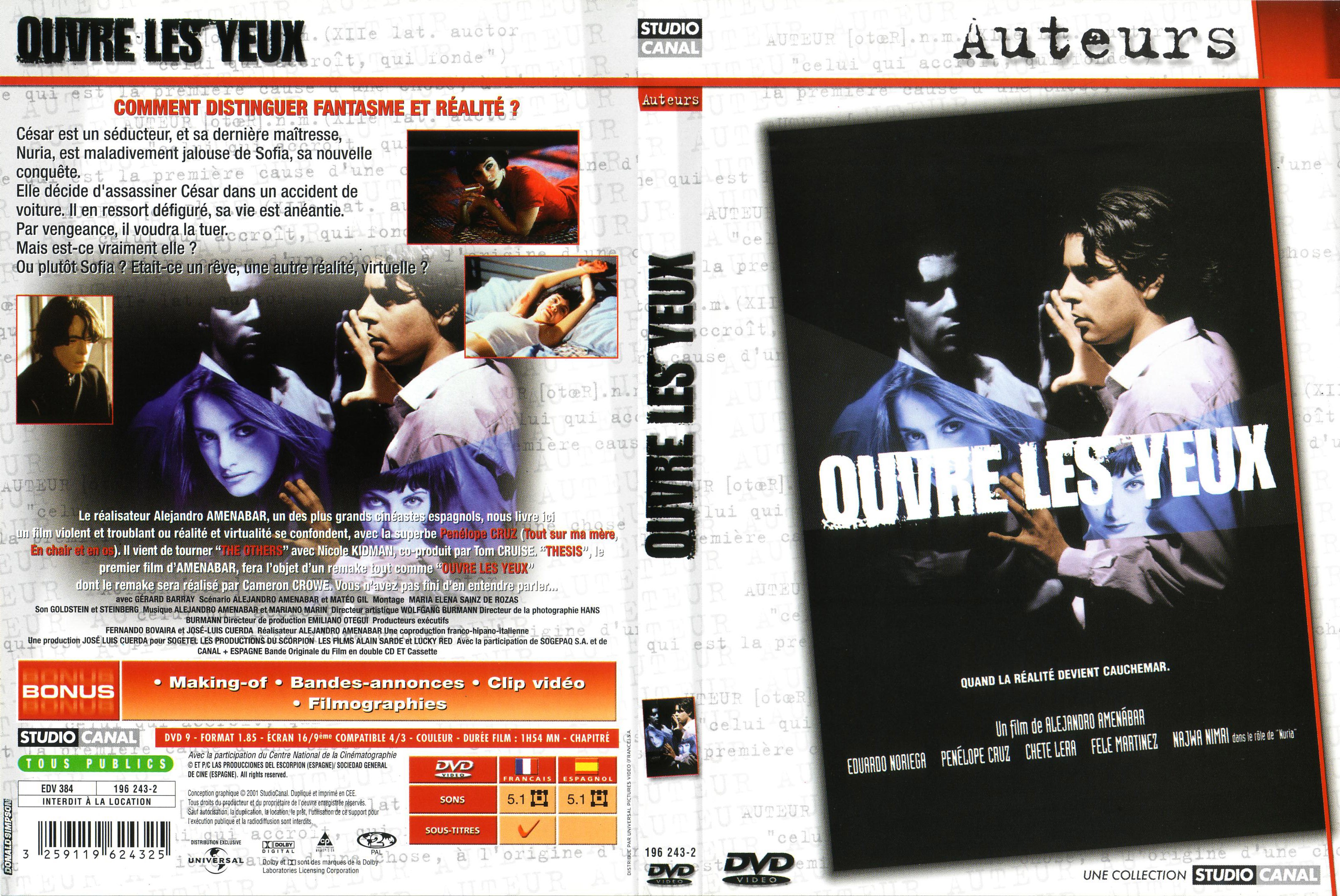 Jaquette DVD Ouvre les yeux