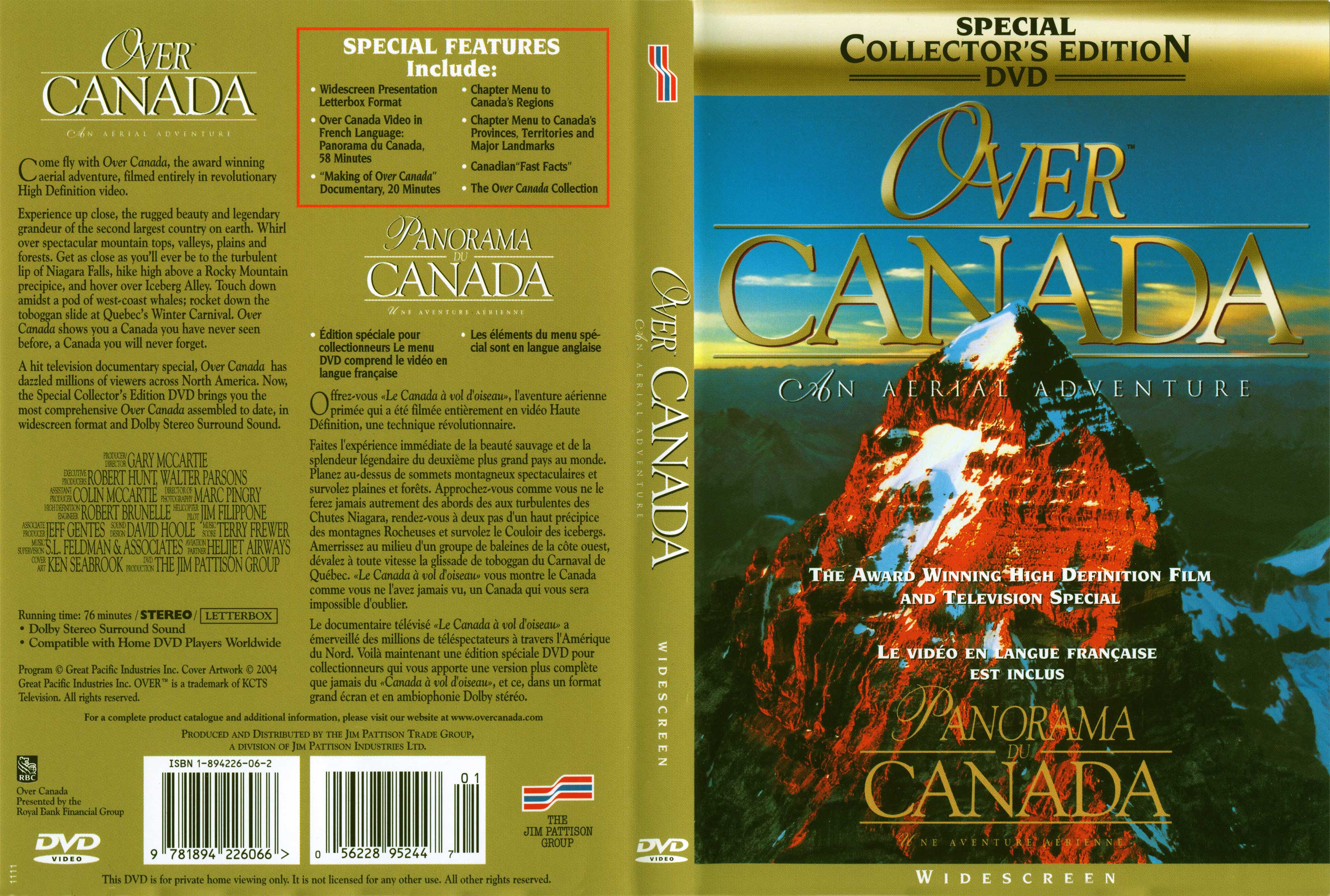 Jaquette DVD Over Canada - Panorama du Canada (Canadienne)