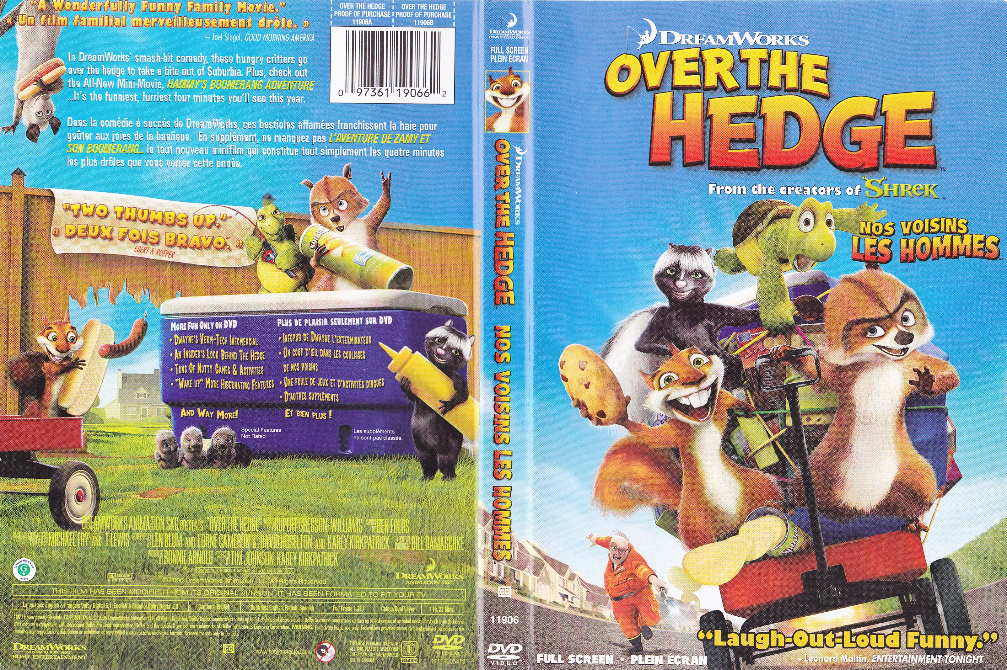 Jaquette DVD Over the hedge - Nos voisins les hommes (Canadienne)