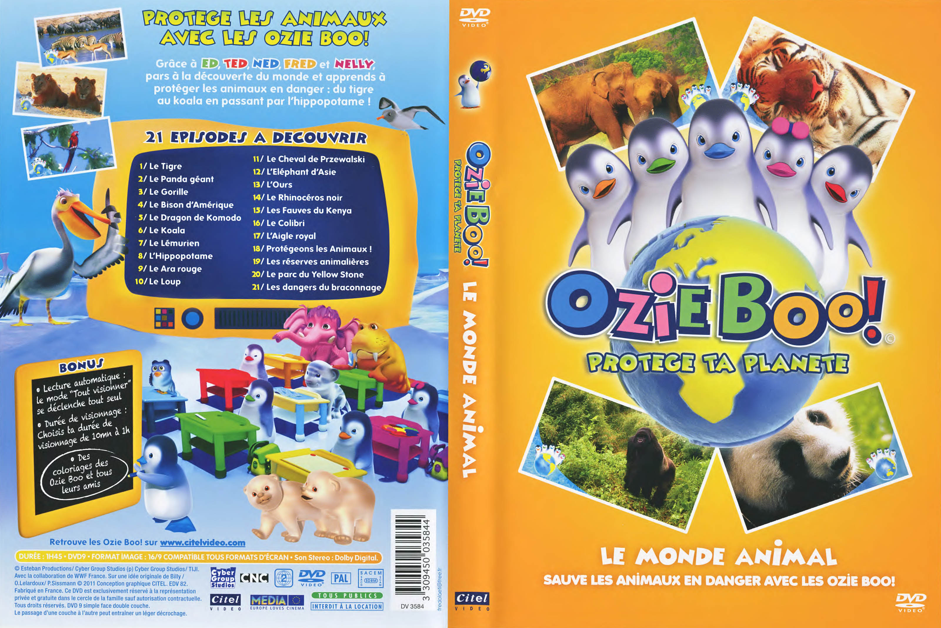 Jaquette DVD Ozie Boo ! - Le Monde animal