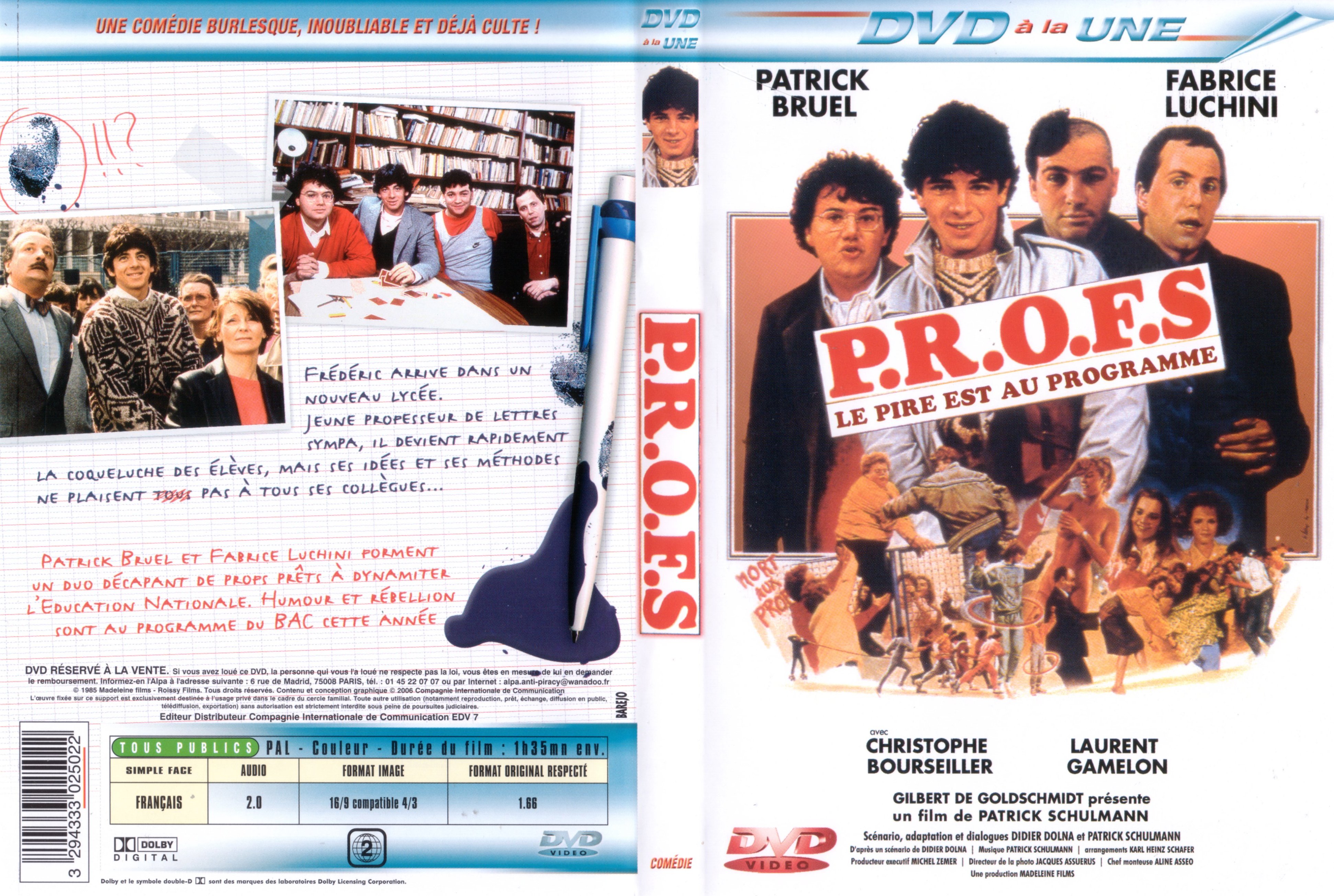 Jaquette DVD PROFS v2