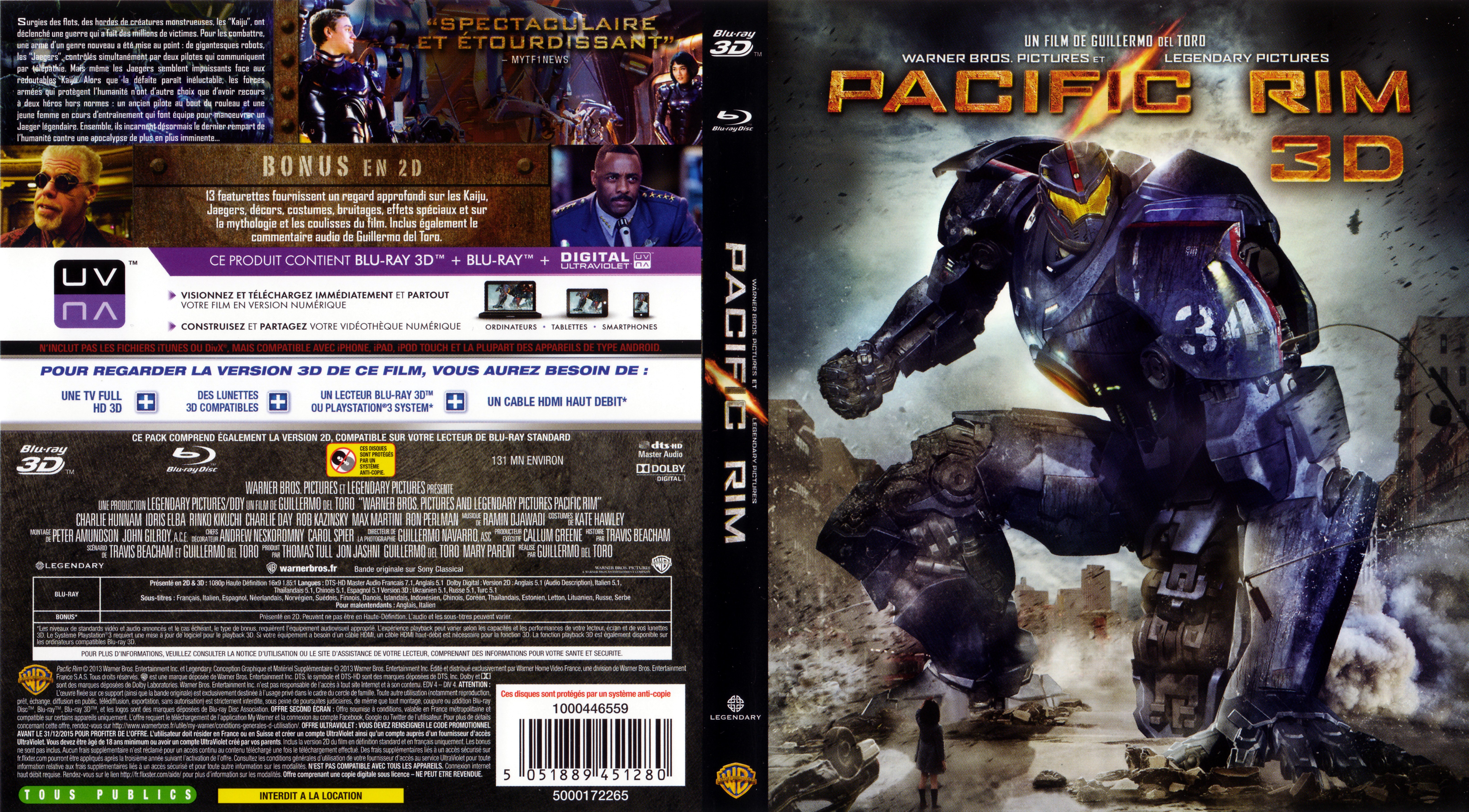 Jaquette DVD Pacific rim 3D (BLU-RAY)