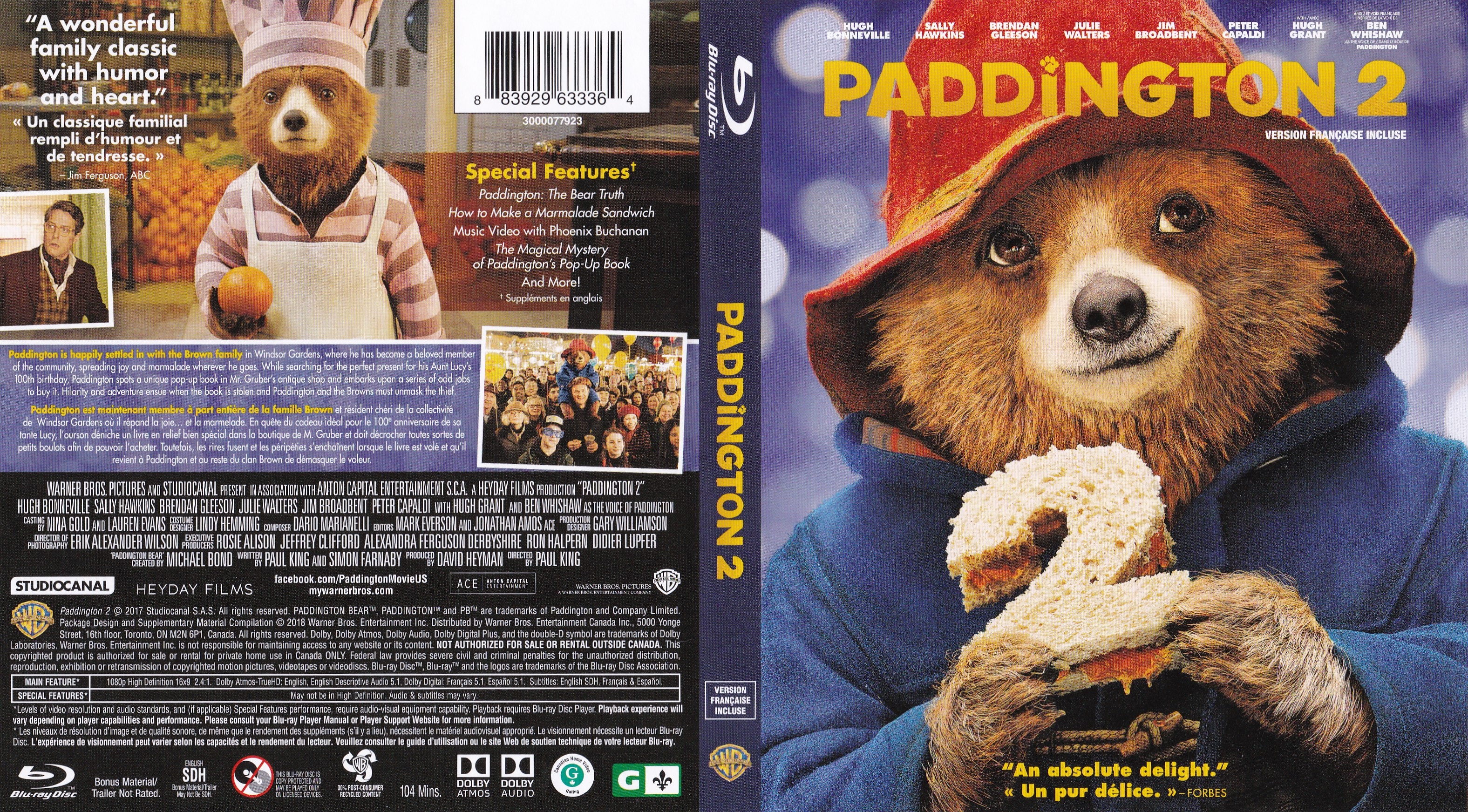 Jaquette DVD Paddington 2 (BLU-RAY) (Canadienne)