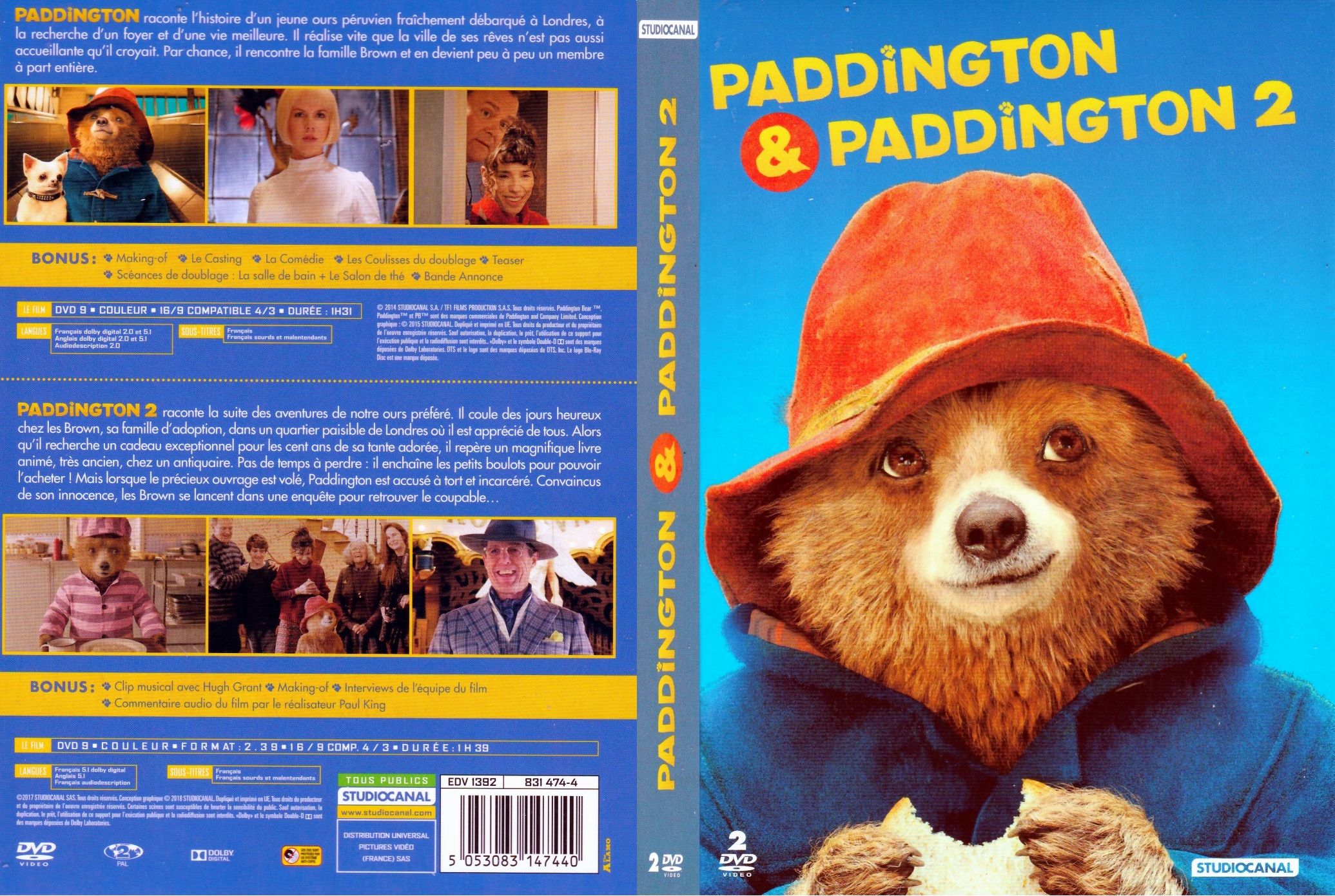 Jaquette DVD Paddington - Paddington 2 custom